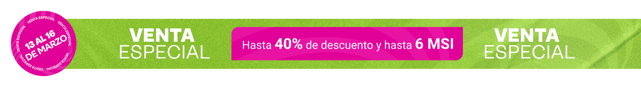Cintillo descuento 40% y 6MSI
