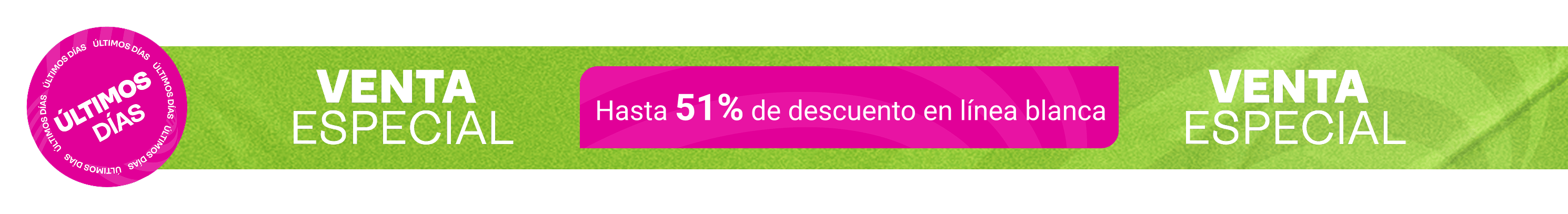 Cintillo descuento 50% últimos días