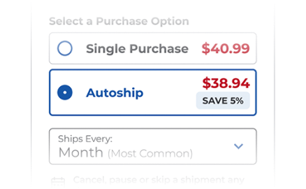 A radio button checked on Autoship