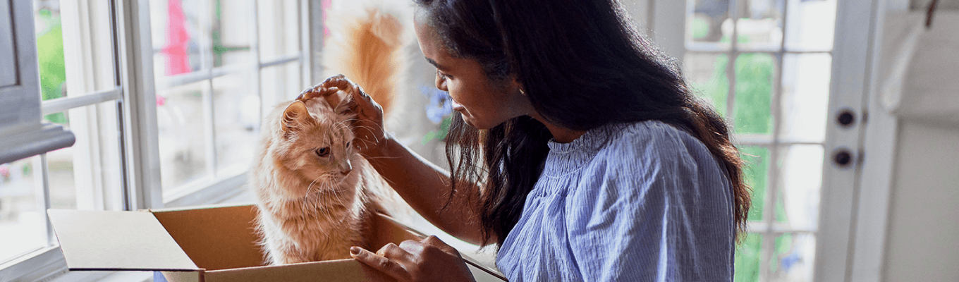 A woman and a cat