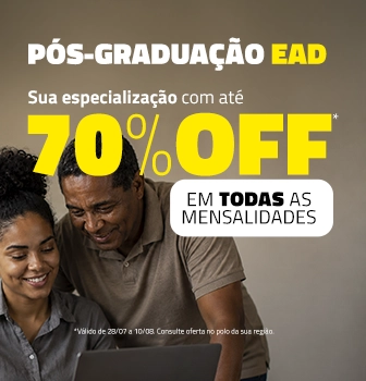 Pós-graduação EAD — até 70% OFF em todas as mensalidades. Saiba mais.