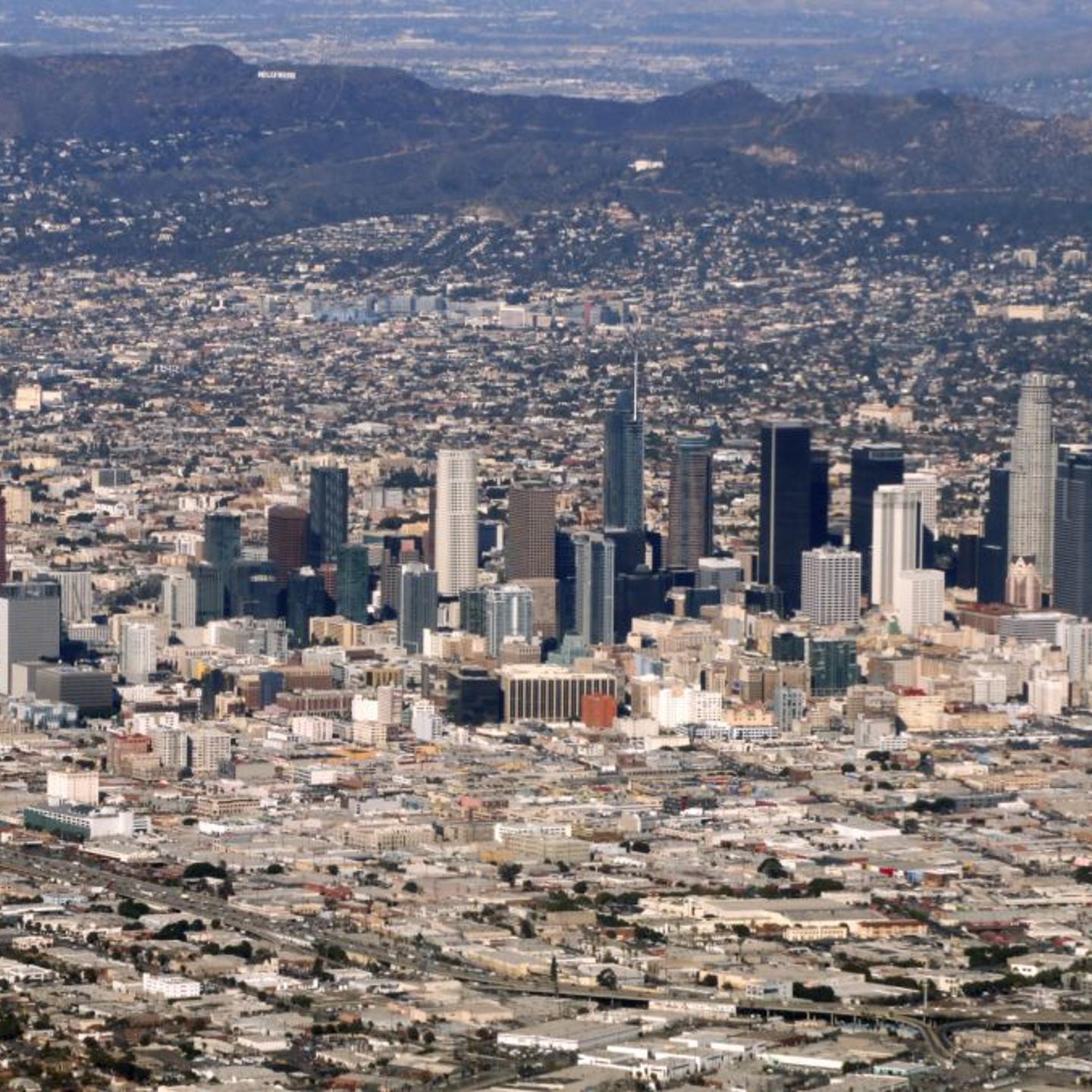 Los Angeles downtown and Hollywood