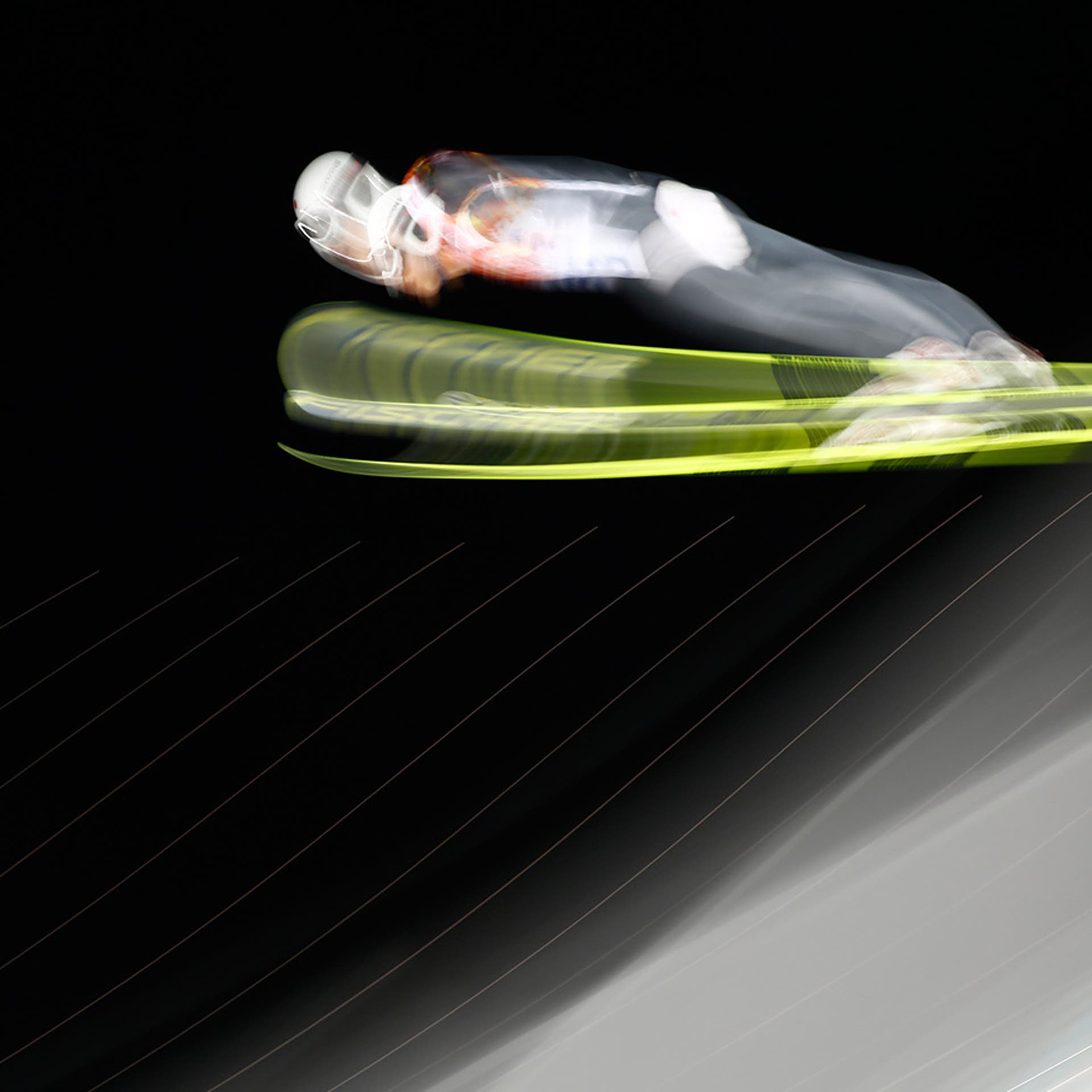 Japan's Reruhi Shimizu soars through the air during his trial jump in the men's ski jumping individual normal hill qualification round event at the Sochi 2014 Winter Olympic Games February 8, 2014.