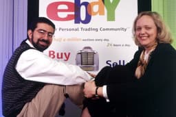 Chairman and founder Pierre Omidyar and CEO Meg Whitman of EBay.com