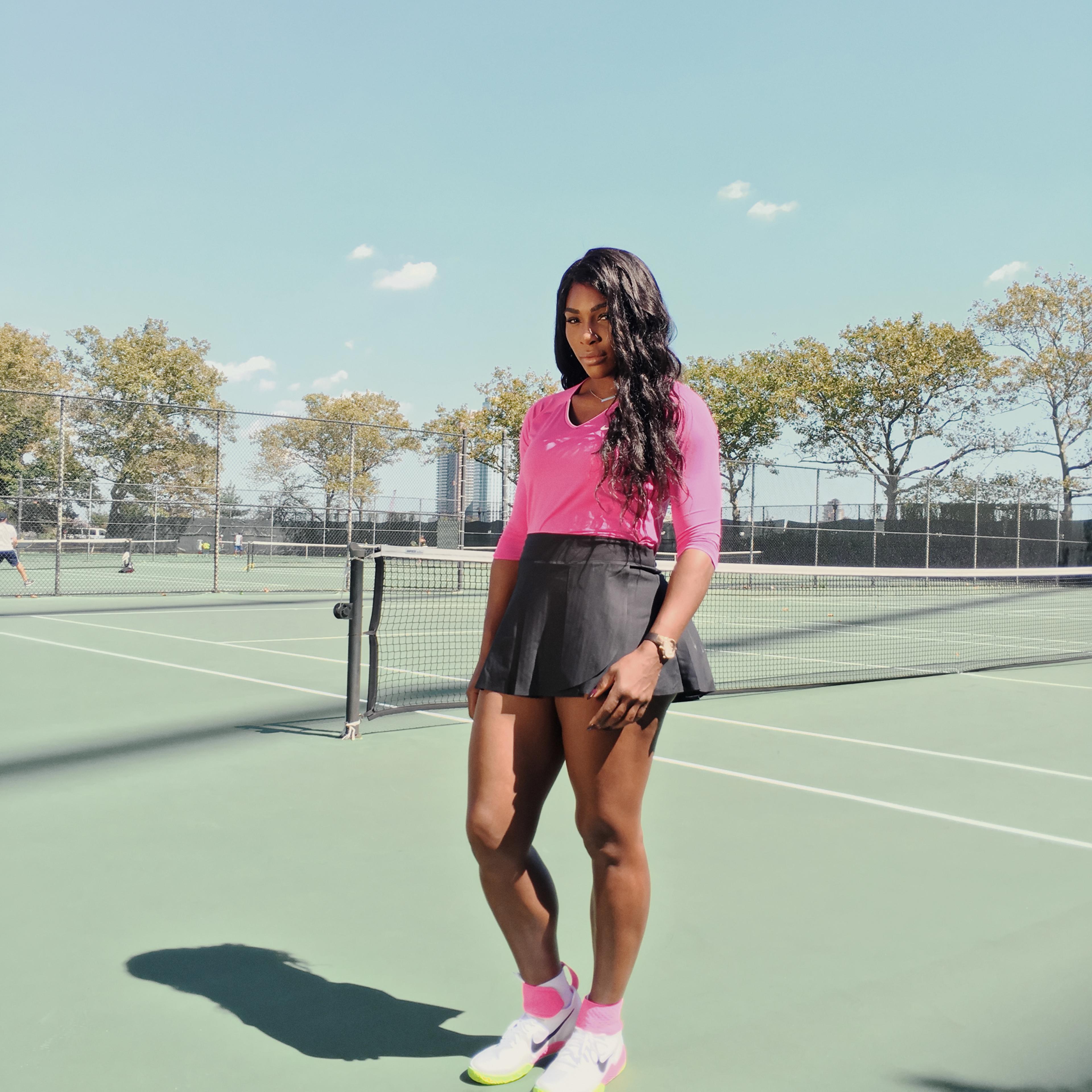 Portrait of Serena Williams, photographed at the John V. Lindsay East River Park Tennis Courts, New York City, Sept. 13, 2016.