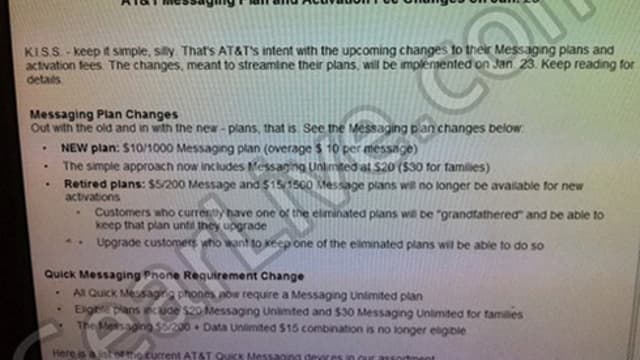 AT&T To Combat Verizon With New Texting Plans?