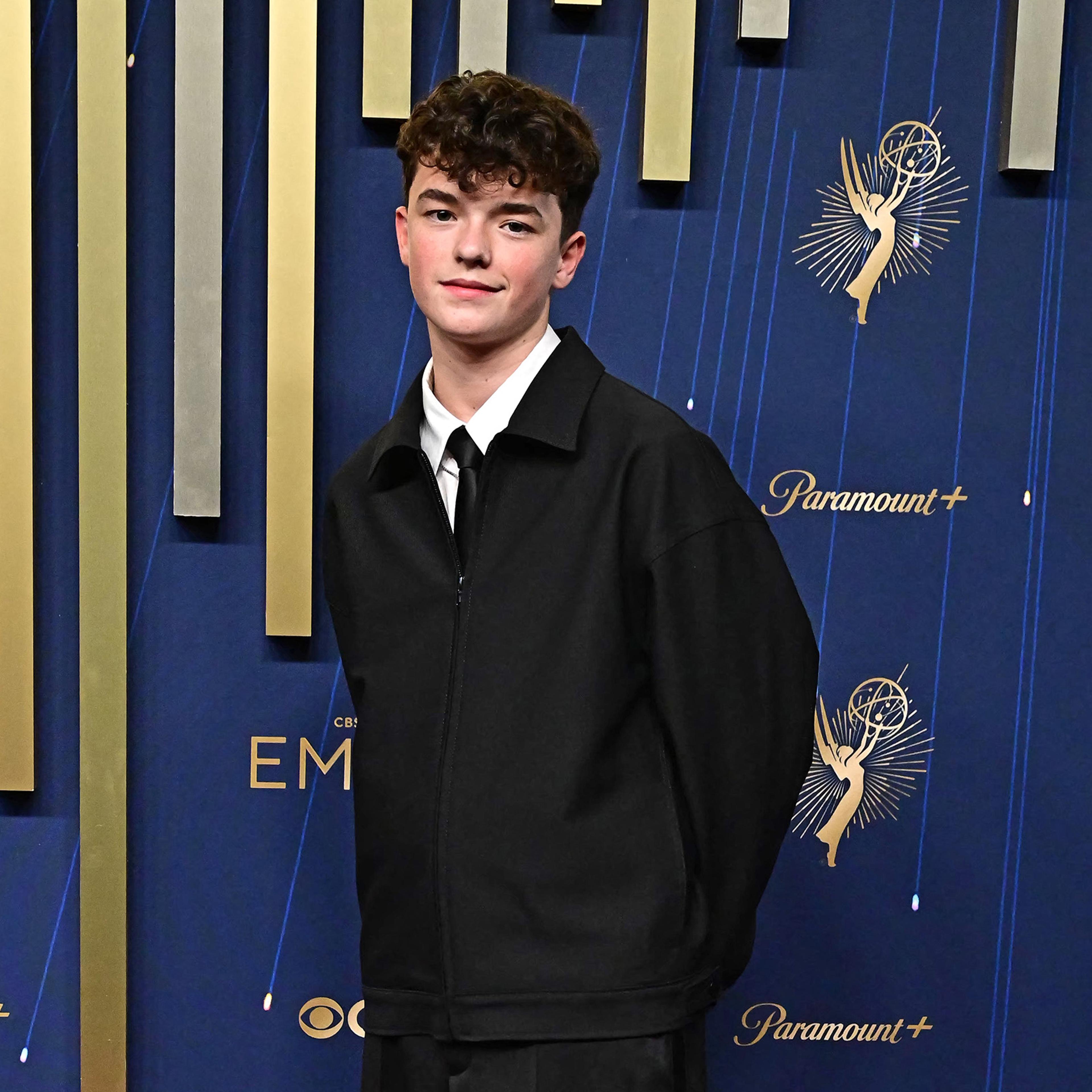 Owen Cooper on the red carpet at the 77th Emmy Awards in Los Angeles on Sept. 14, 2025.