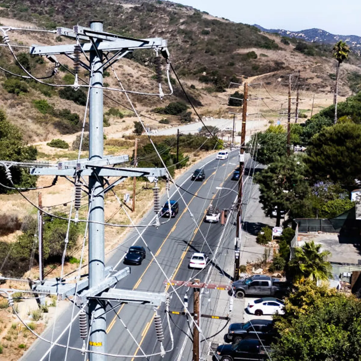 Utility poles in Laguna Beach, CA