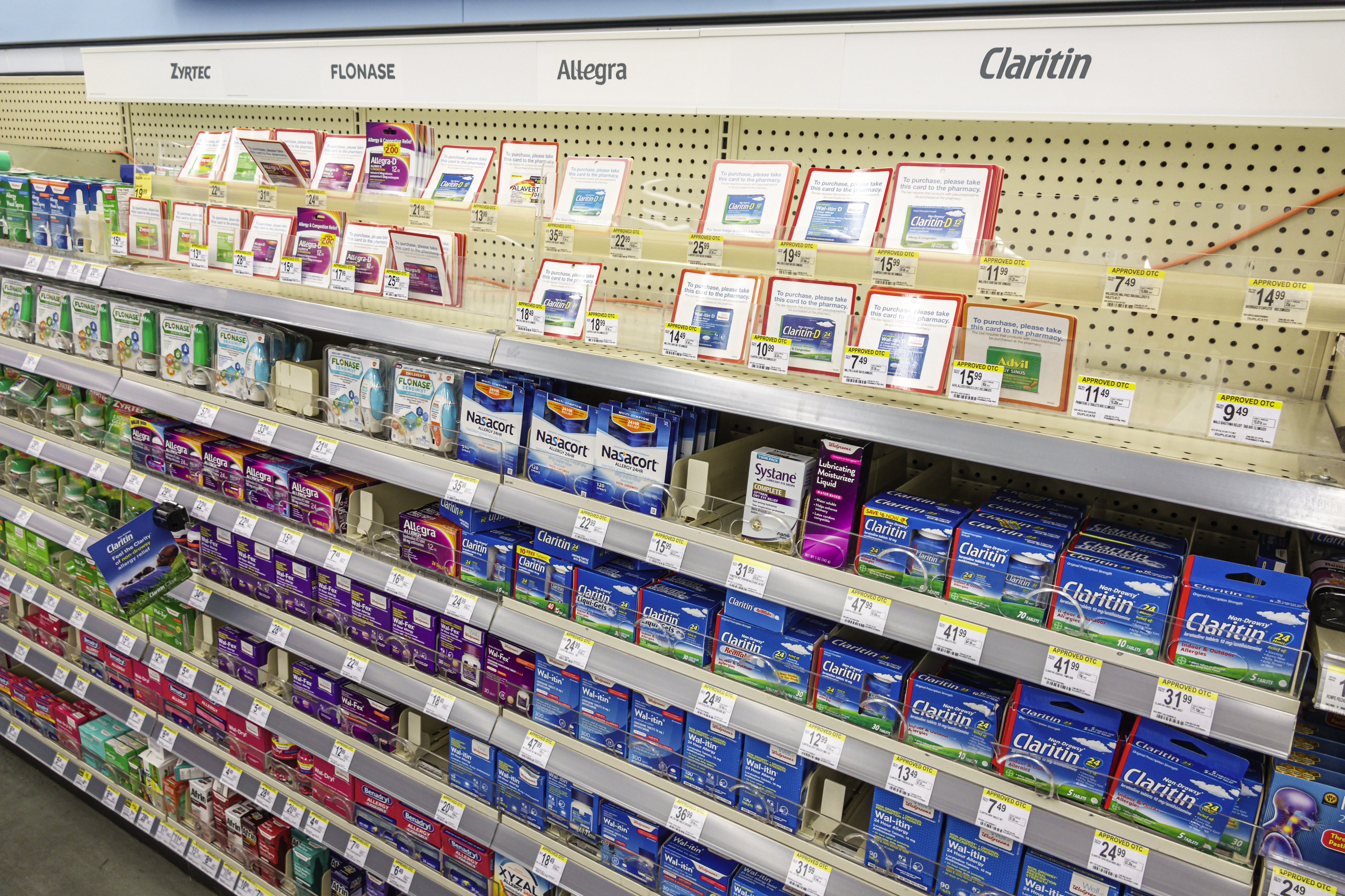 Florida, Miami Beach, Walgreens pharmacy, Over the counter Allergy relief medication