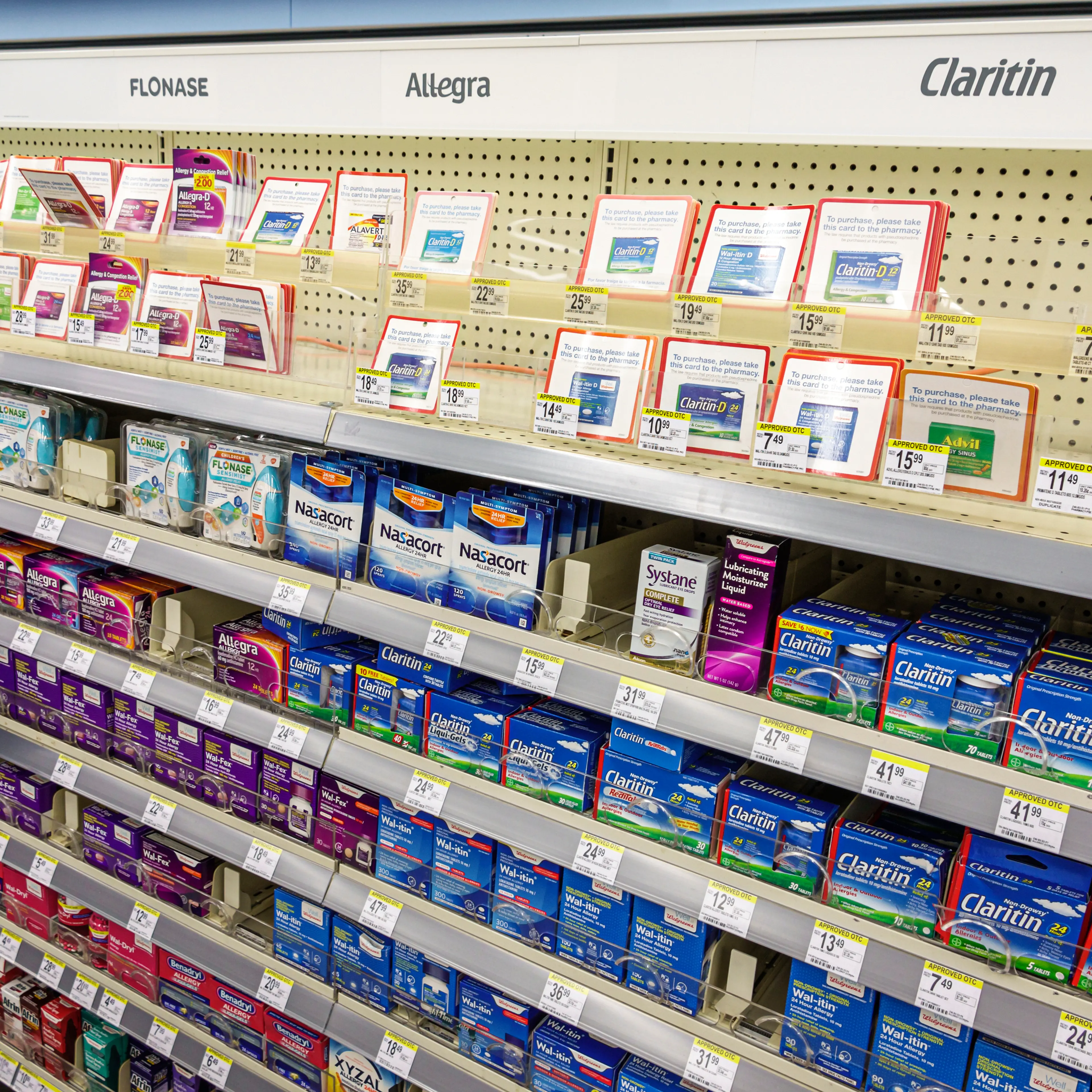 Florida, Miami Beach, Walgreens pharmacy, Over the counter Allergy relief medication