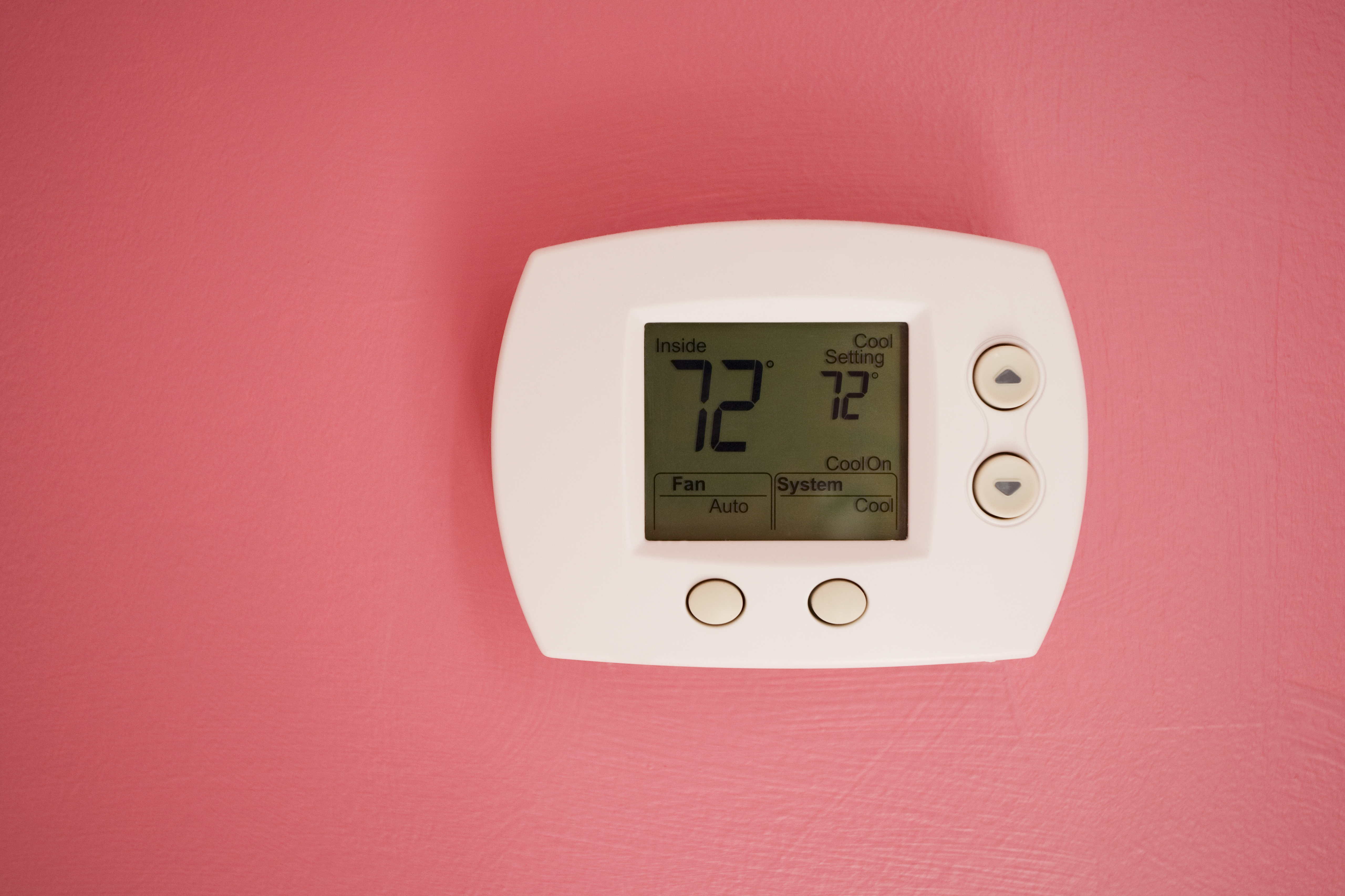 Thermostat on wall