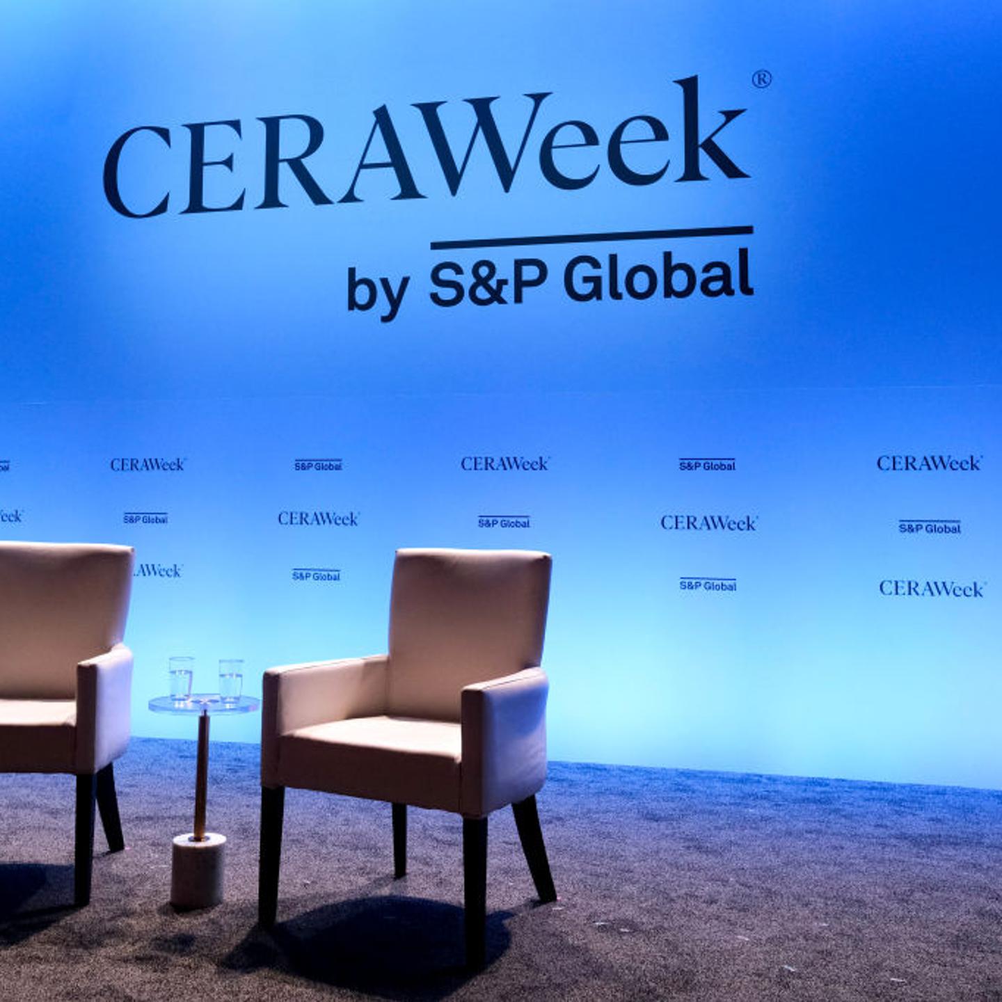 chairs behind the CERAWeek logo
