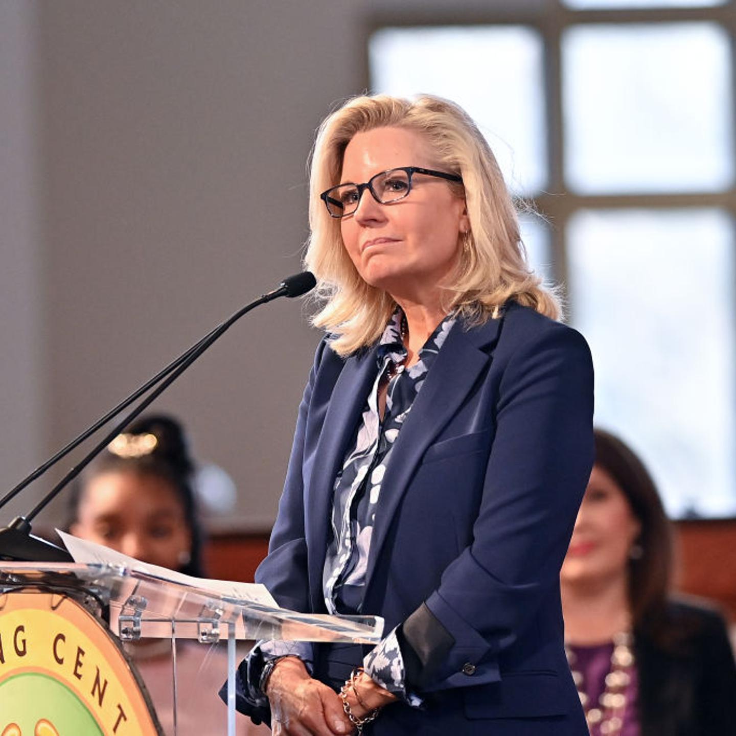 Former U.S. Representative from Wyoming (R) Liz Cheney speaks onstage during the 2024 Martin Luther King, Jr. Beloved Community Commemorative Service at Ebenezer Baptist Church on Jan. 15, 2024 in Atlanta, Ga.