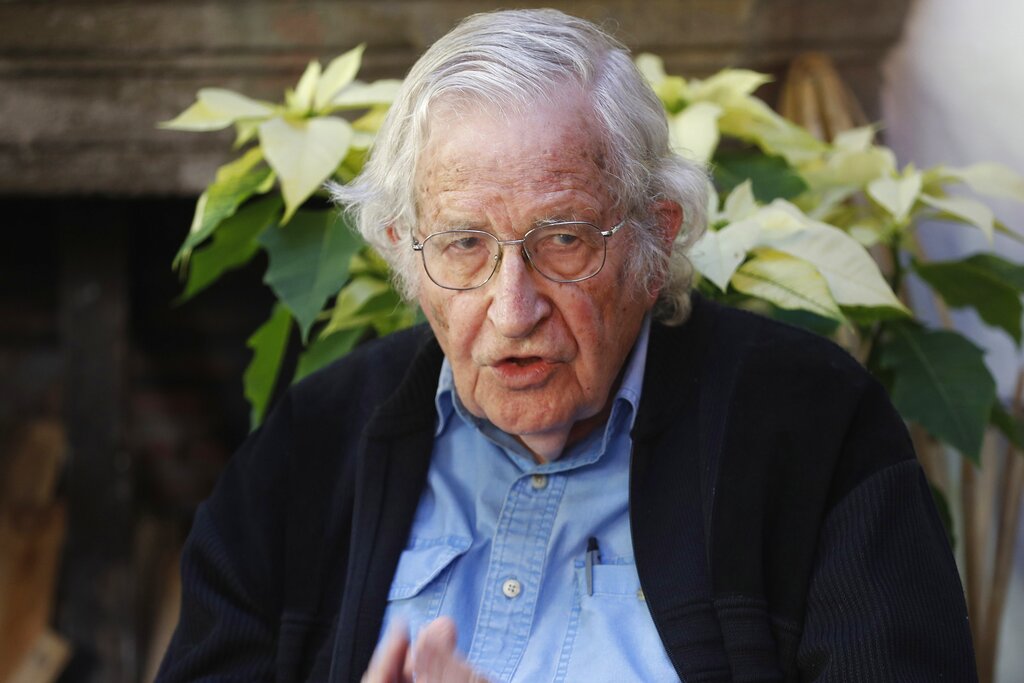 Noam Chomsky at a climate change forum in Mexico City on Nov. 15, 2017