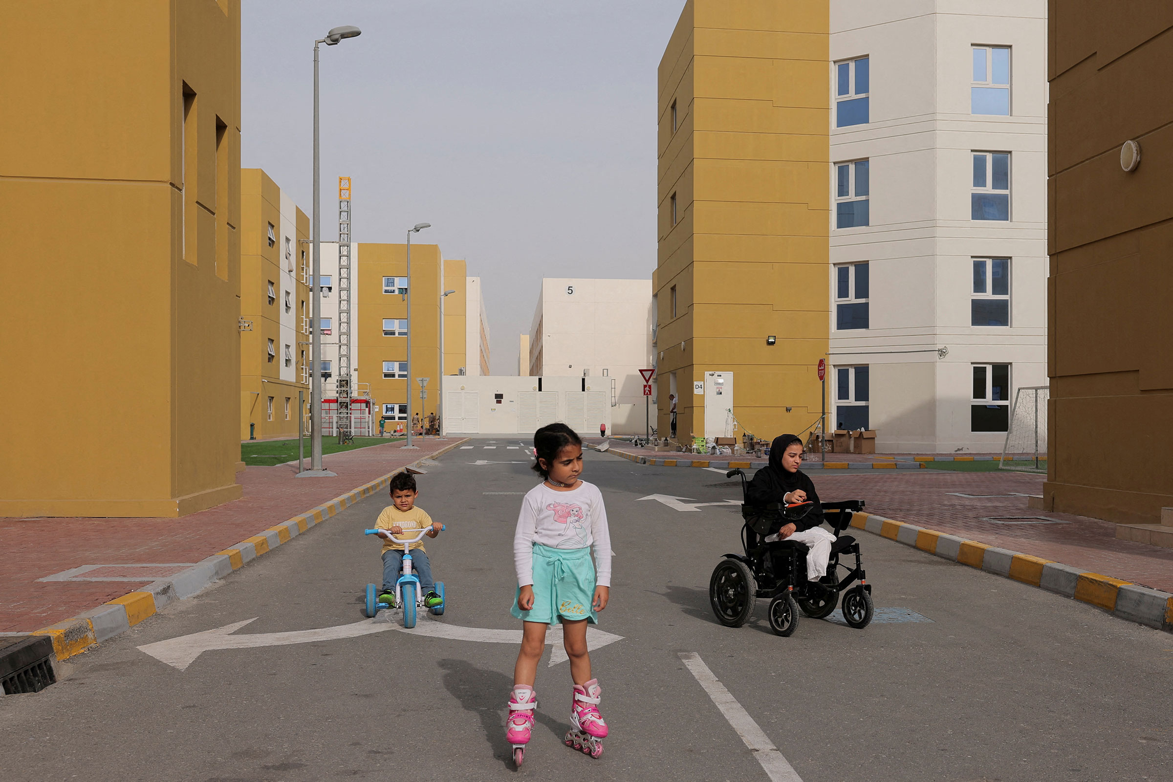 Palestinian evacuees from Gaza observe the Muslim holy month of Ramadan at Emirates Humanitarian City, in Abu Dhabi
