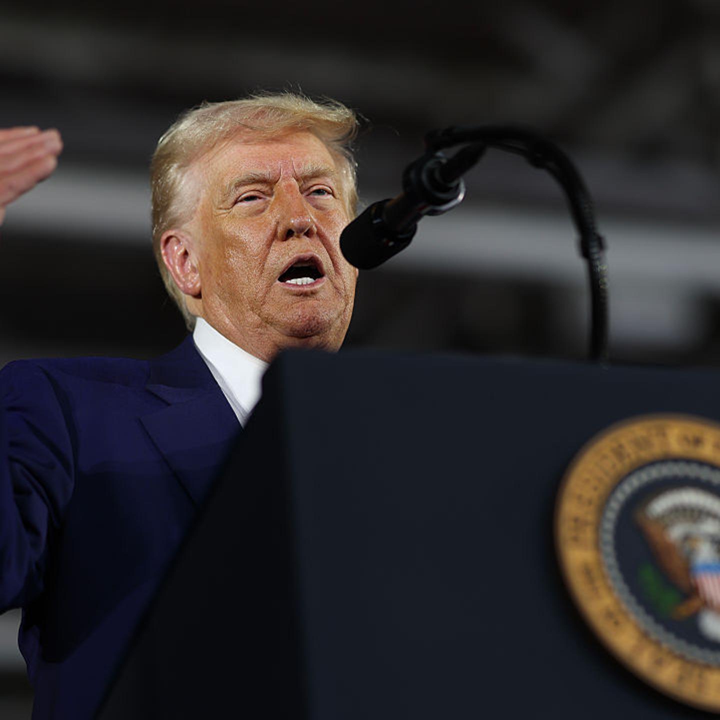 President Trump Delivers Speech In Michigan To Mark 100 Days Of His Presidency