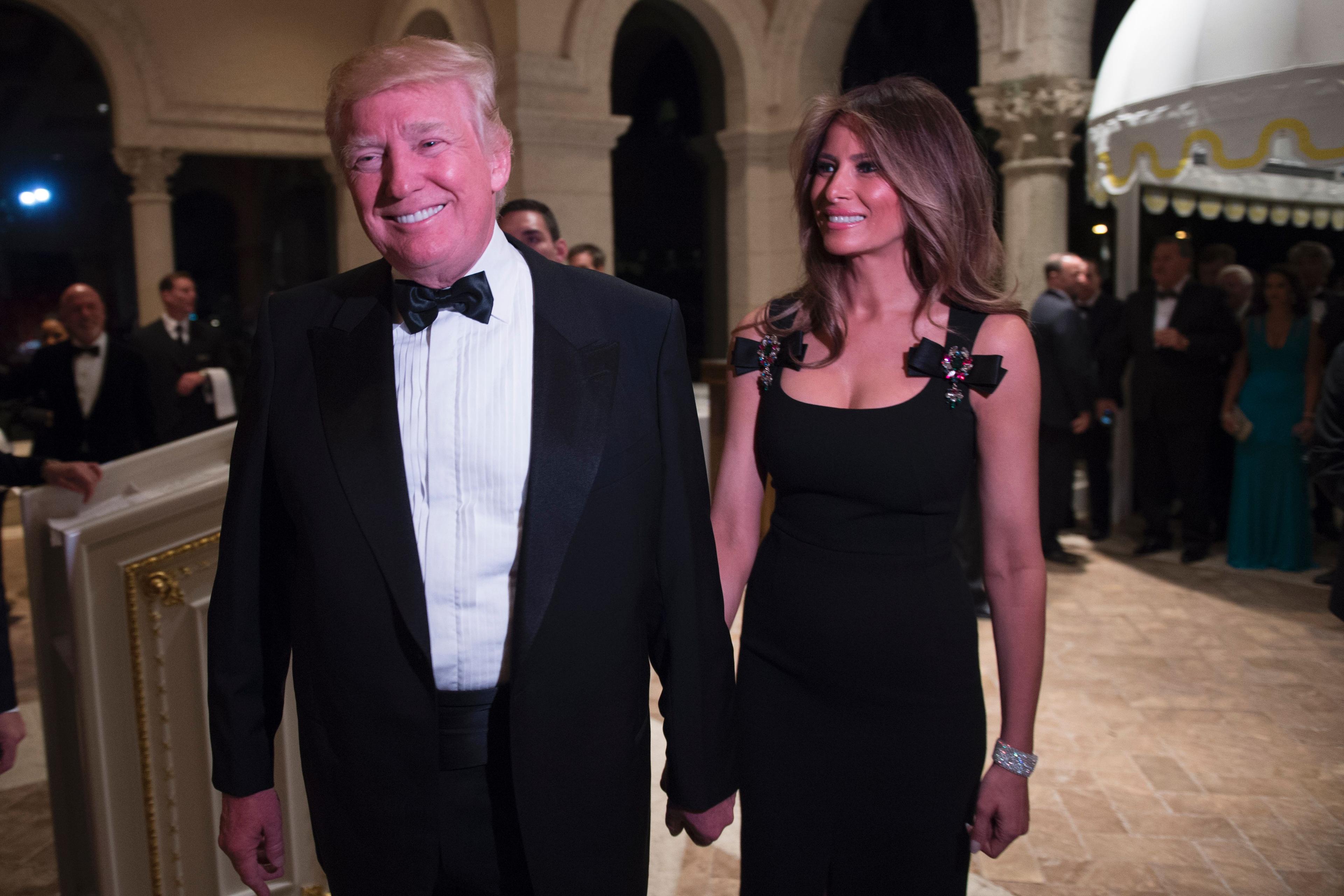 Melania Trump in Dolce & Gabbana New Year's Eve Dress Melania Trump in Dolce & Gabbana New Year's Eve Dress