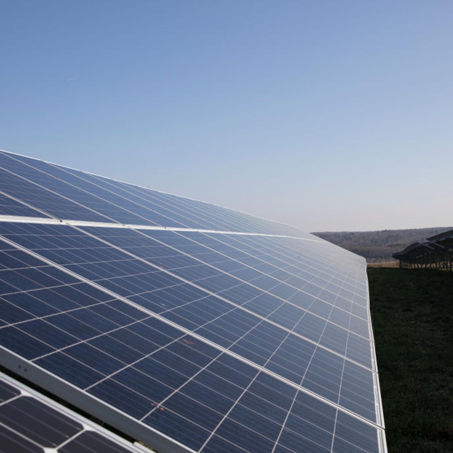 BlueWave Community Solar Farm In Oxford, Massachusetts.