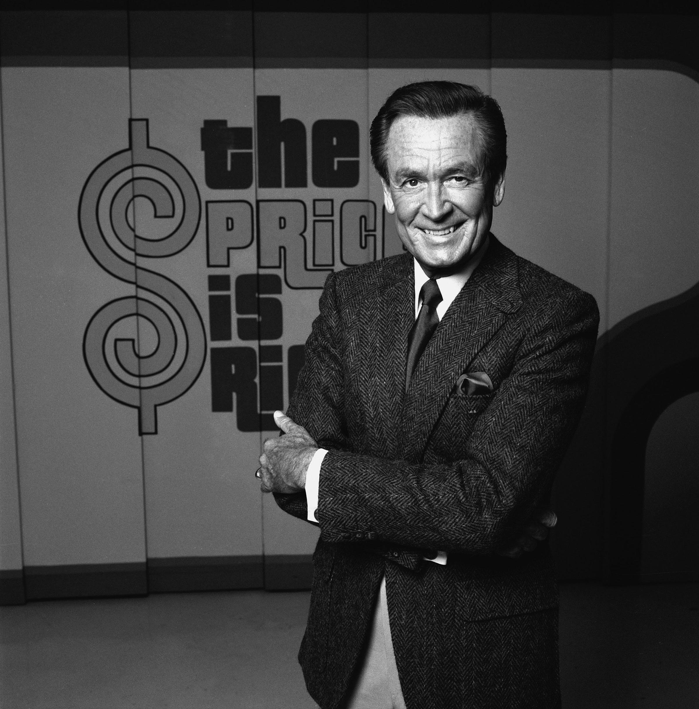 American game show host Bob Barker on the set of his 'The Price is Right,' on Dec. 4, 1985.