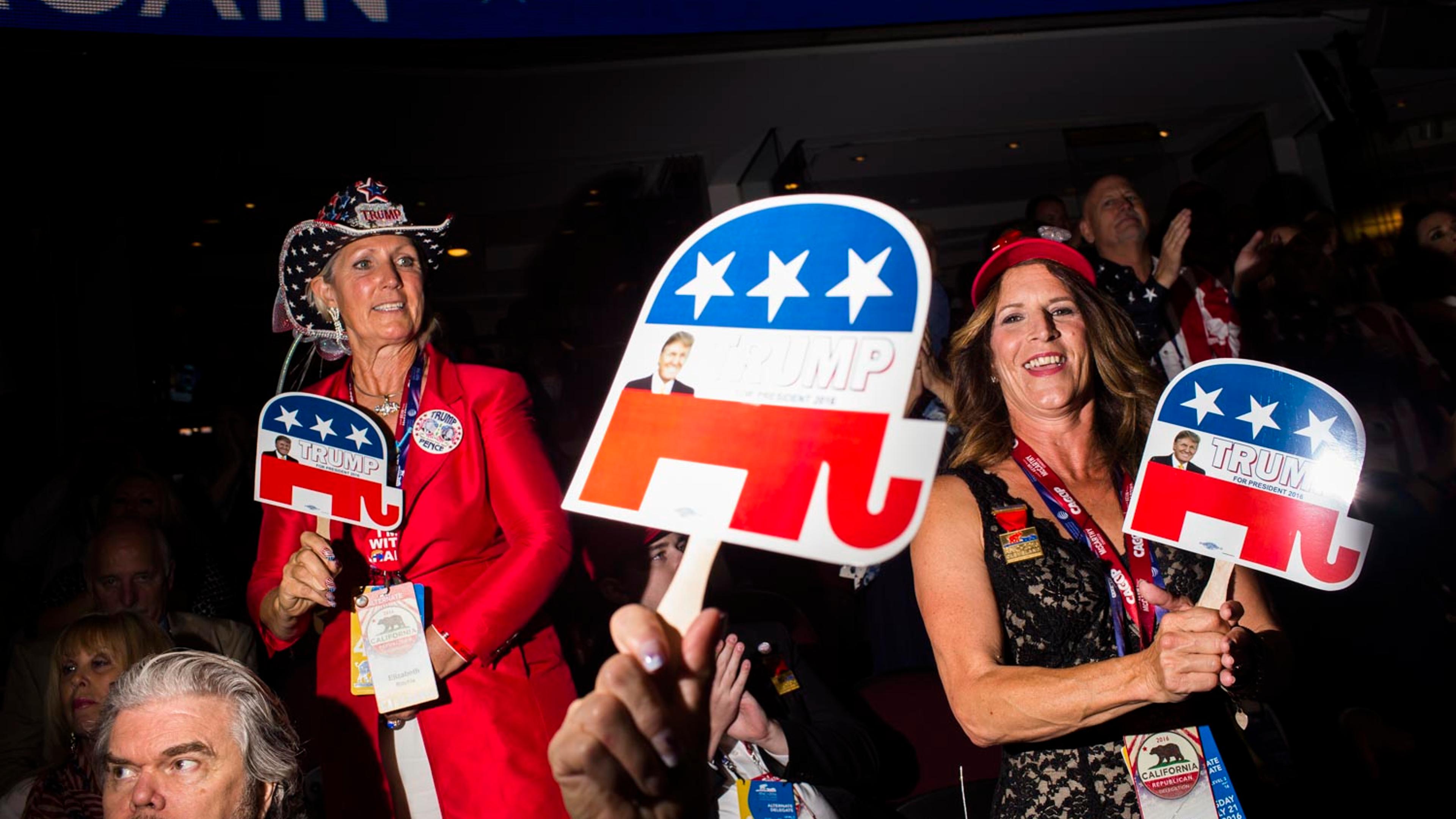 Scenes from the floor at the 2016 Republican National Convention in Cleveland on Thursday, July 21, 2016.