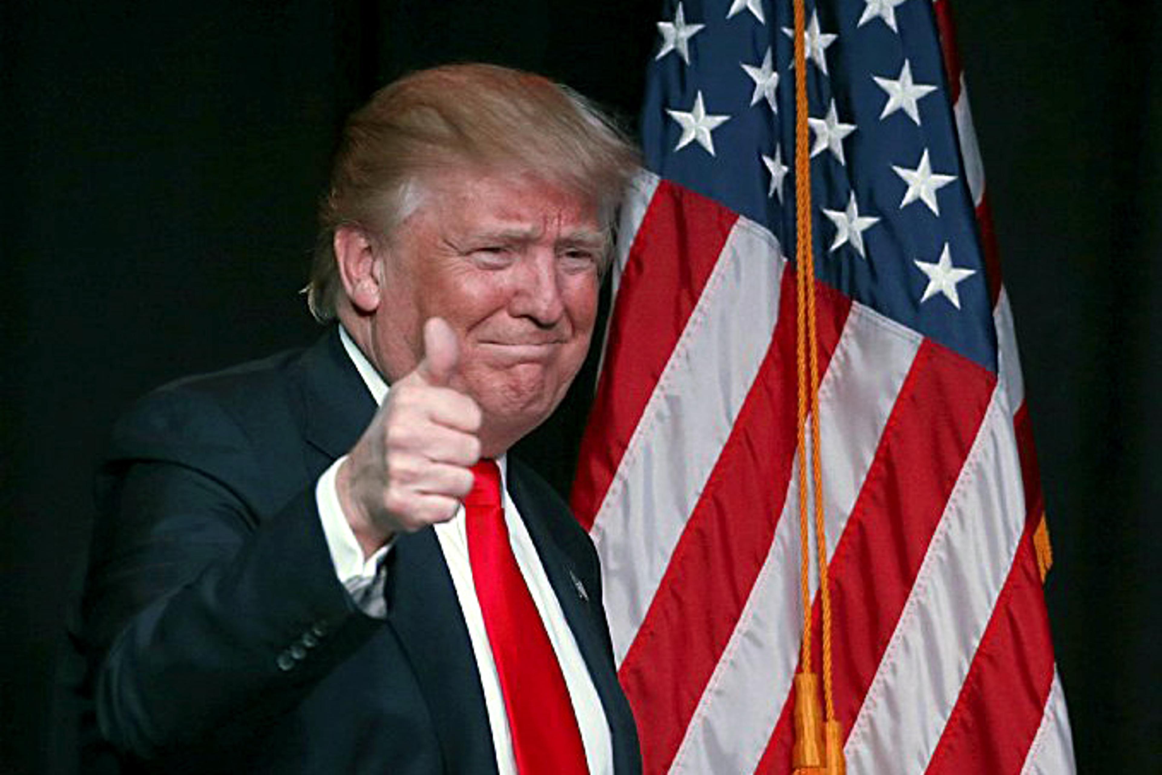 Republican presidential candidate Donald Trump attends a campaign rally in Salt Lake City on March 18, 2016.
