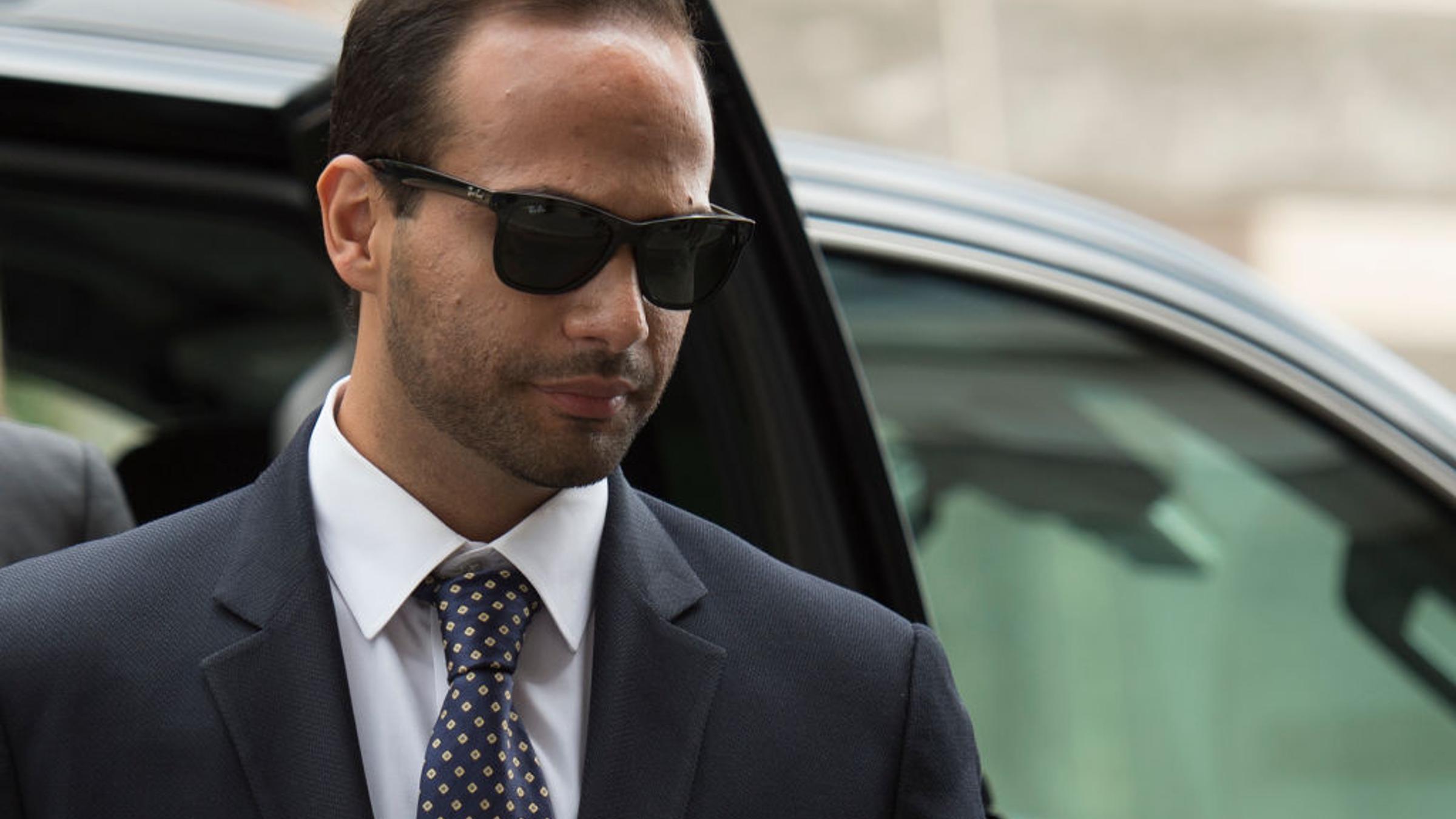 George Papadopoulos arrives at US District Court for his sentencing in the Mueller investigation