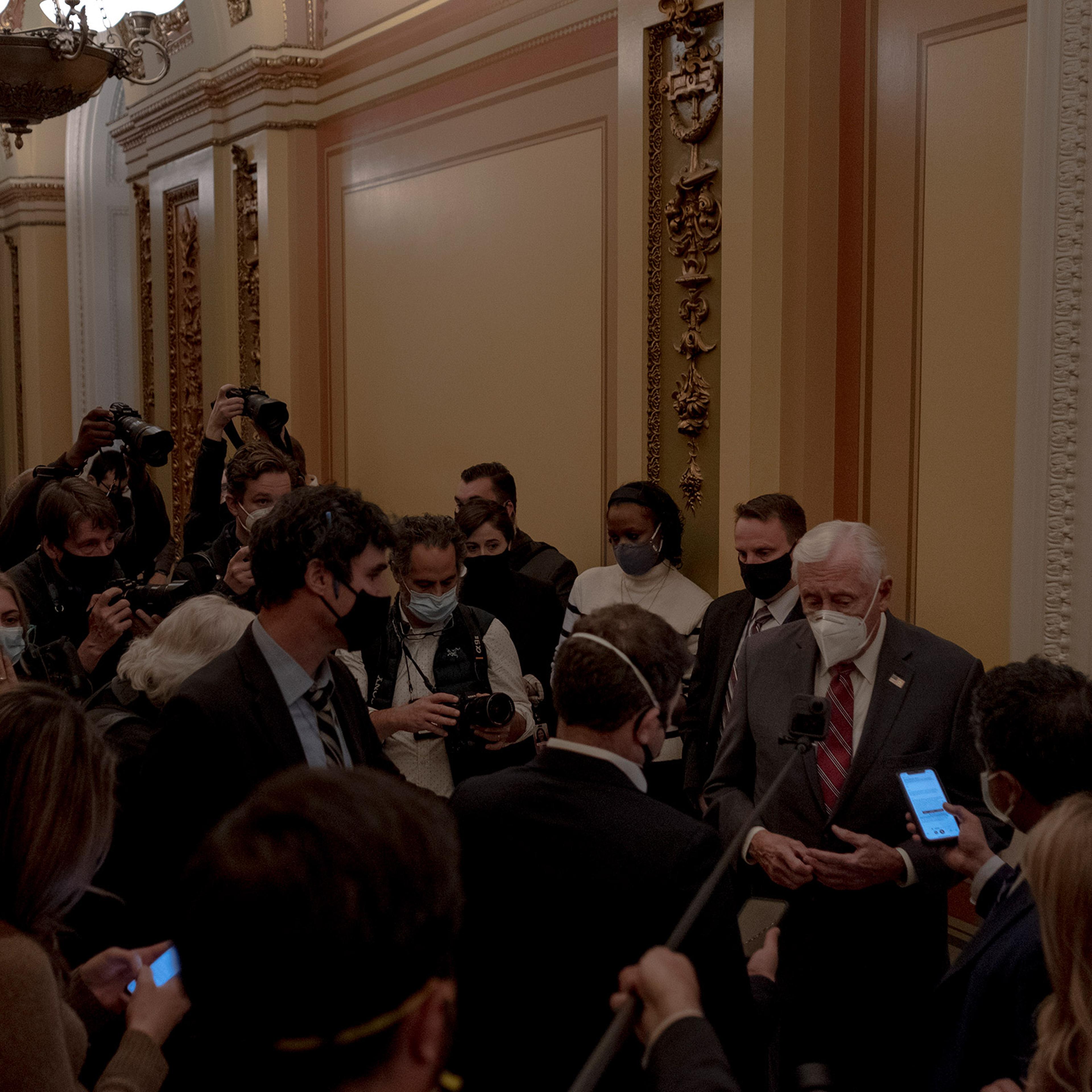 1/11/21, Washington, D.C.House Majority Leader Steny Hoyer (D-Md.) speaks to reporters about the articles of impeachment outside the House Chamber at the Capitol in Washington, D.C. on Jan. 11, 2020. Gabriella Demczuk / TIME