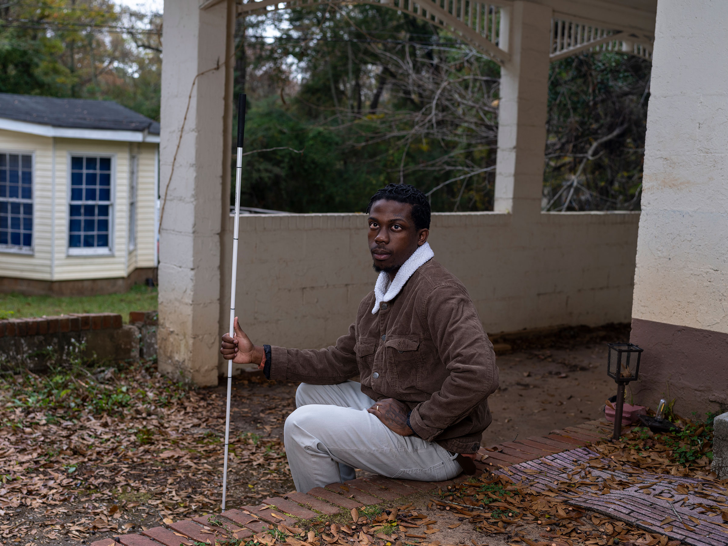 Derrean Tucker poses for a portrait outside of his home in LaGrange, Ga. on Nov 5. 