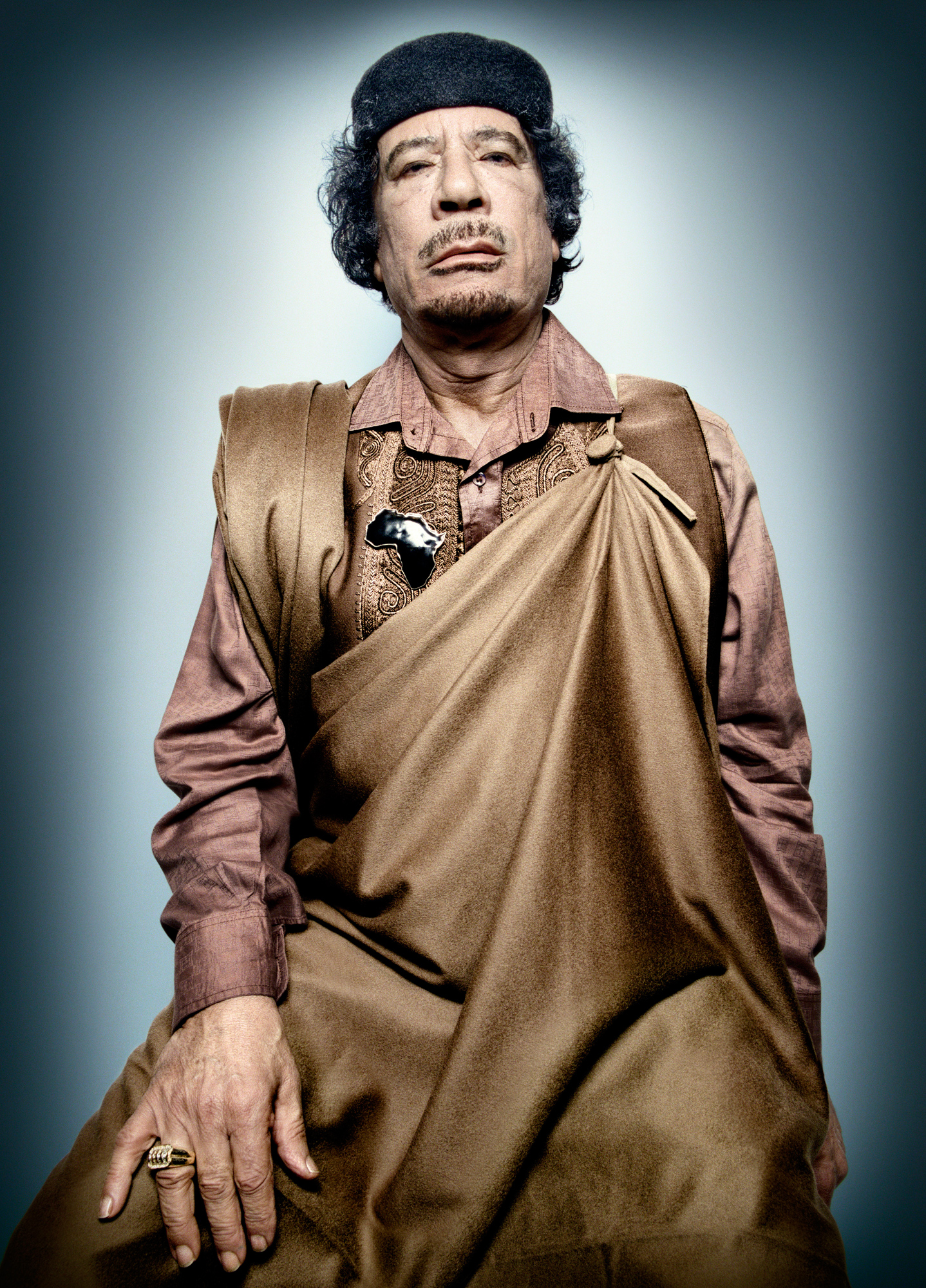 Portrait of Libyan leader Muammar Gaddafi, by Platon