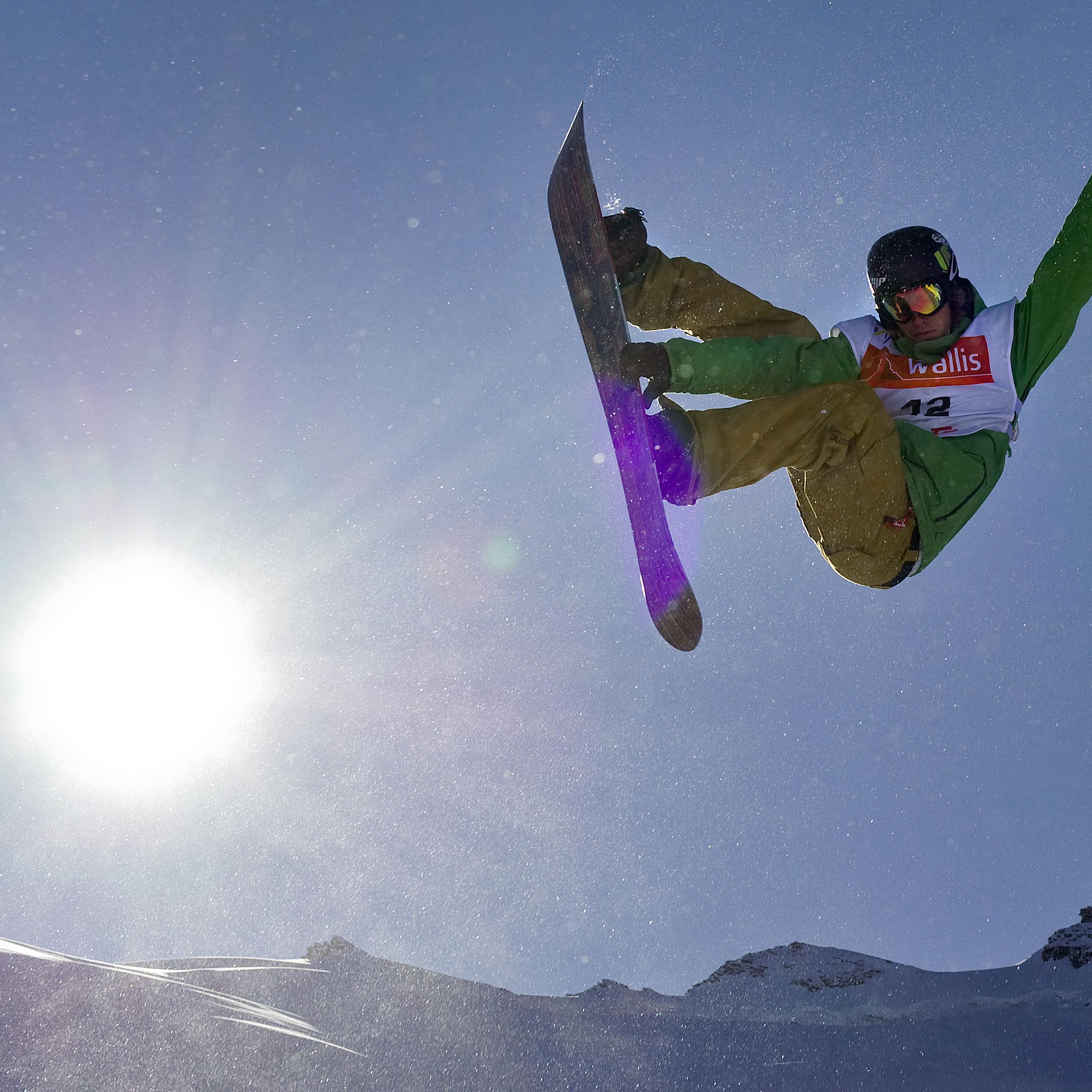 Kevin Pearce from the US competes to pla