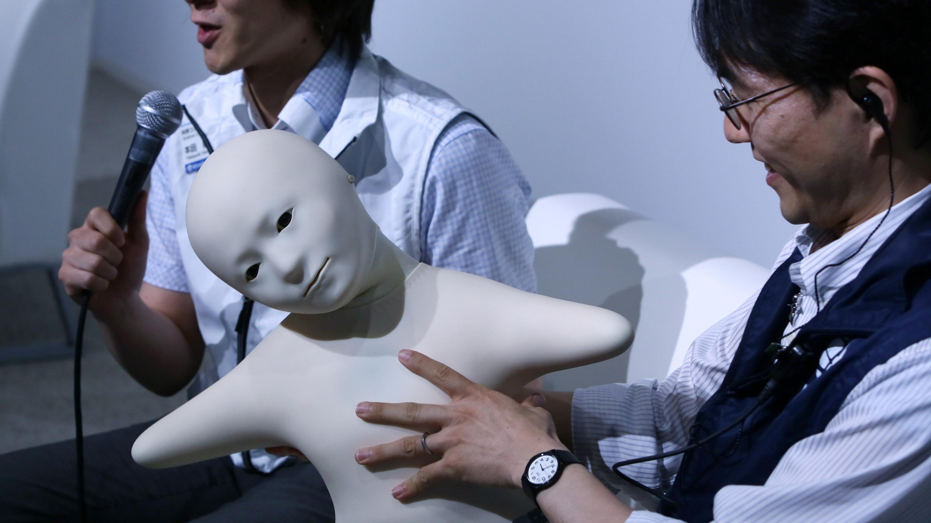 Telenoid is a teleoperated android robot with a minimal design, created as an attempt to embody the minimum physical requirements for humanlike communication during a press preview at the National Museum of Emerging Science and Innovation Miraikan in Tok