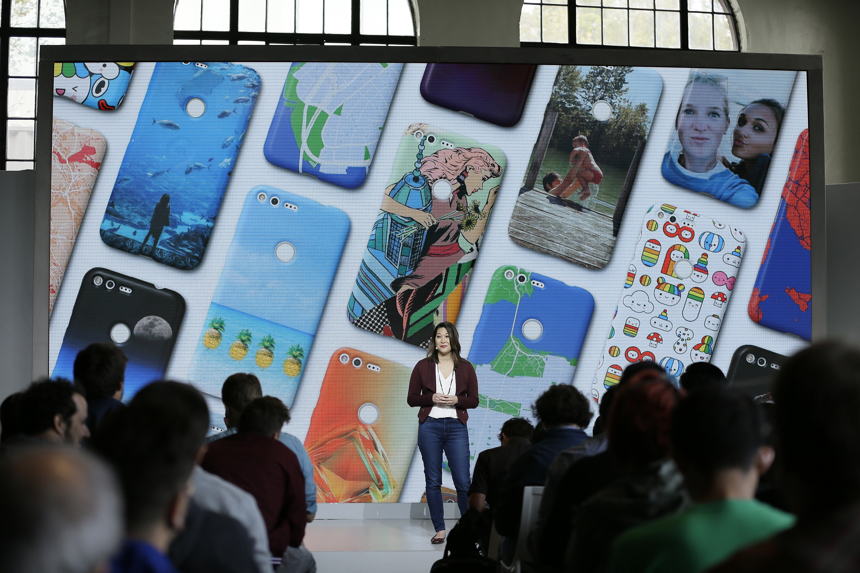 Sabrina Ellis, Google director of product management, talks about the new Google Pixel phone during a product event on Oct. 4, 2016, in San Francisco.