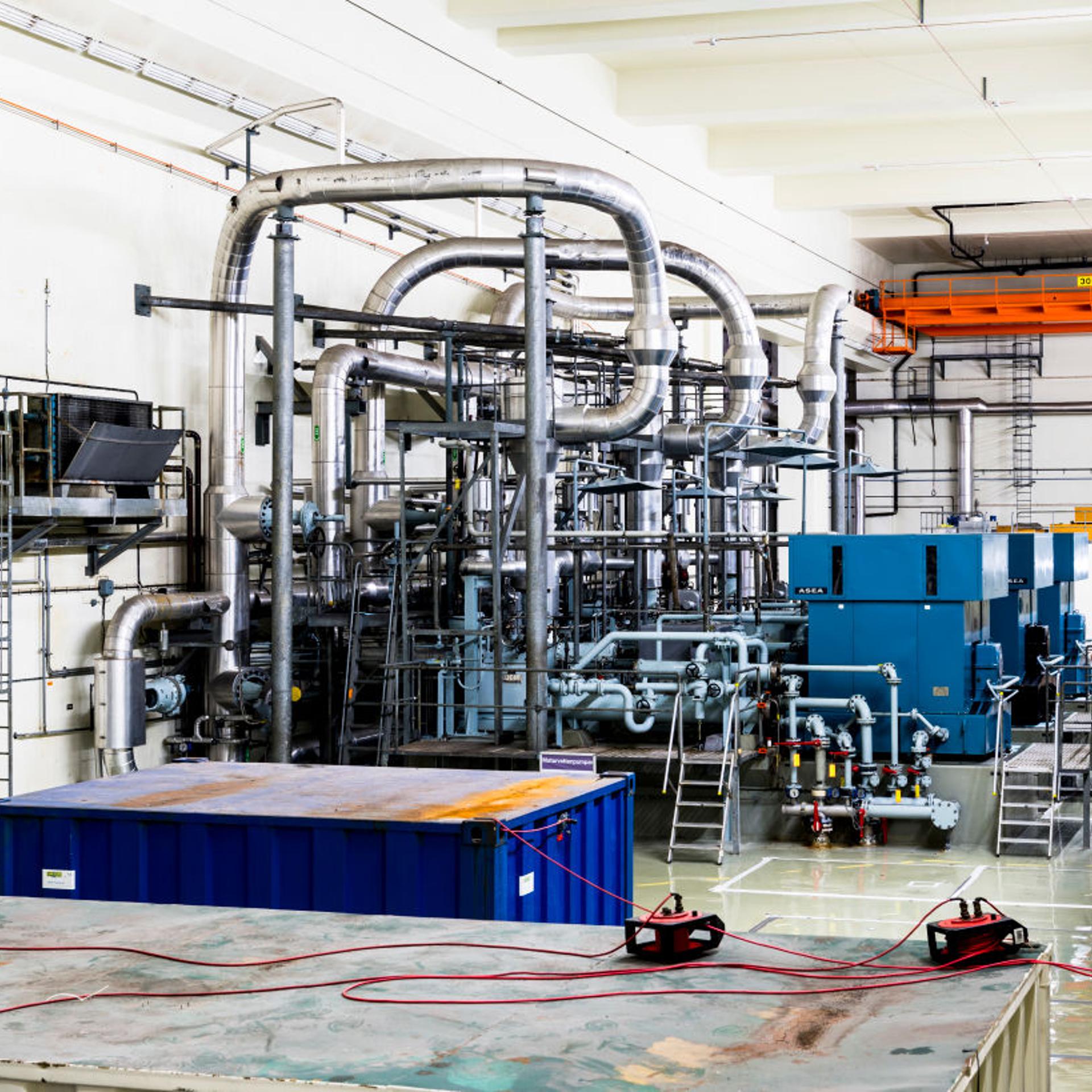 Barsebäck Nuclear Power Station, Barsebäck, Sweden. Architect: unknown, 1977. Turbine hall.