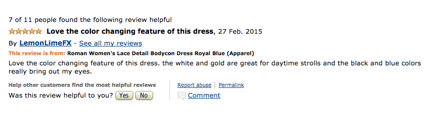 The Dress Amazon Reviews: Black and Blue or White and Gold
