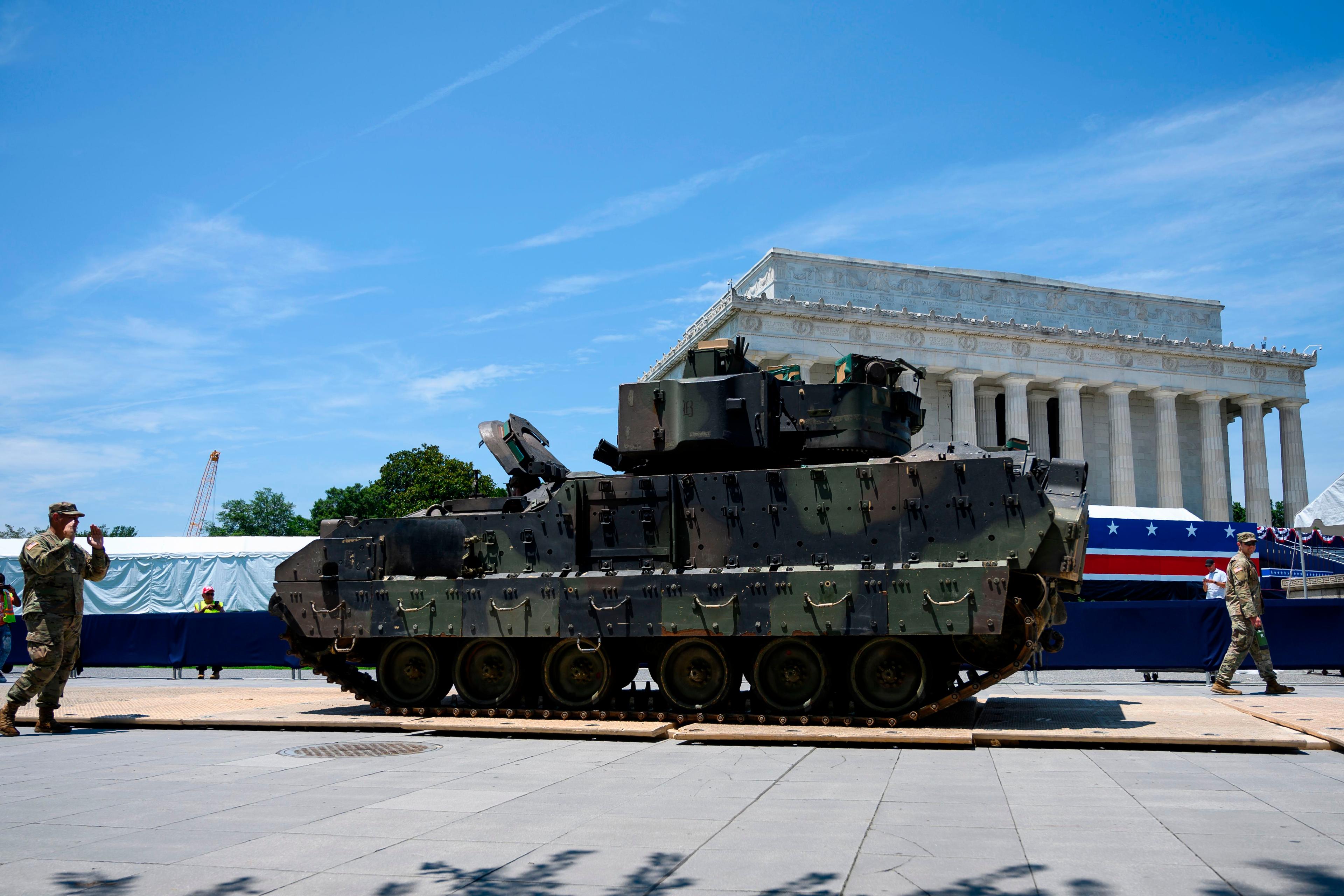 Bradley Fighting Vehicle at Lincoln Memorial