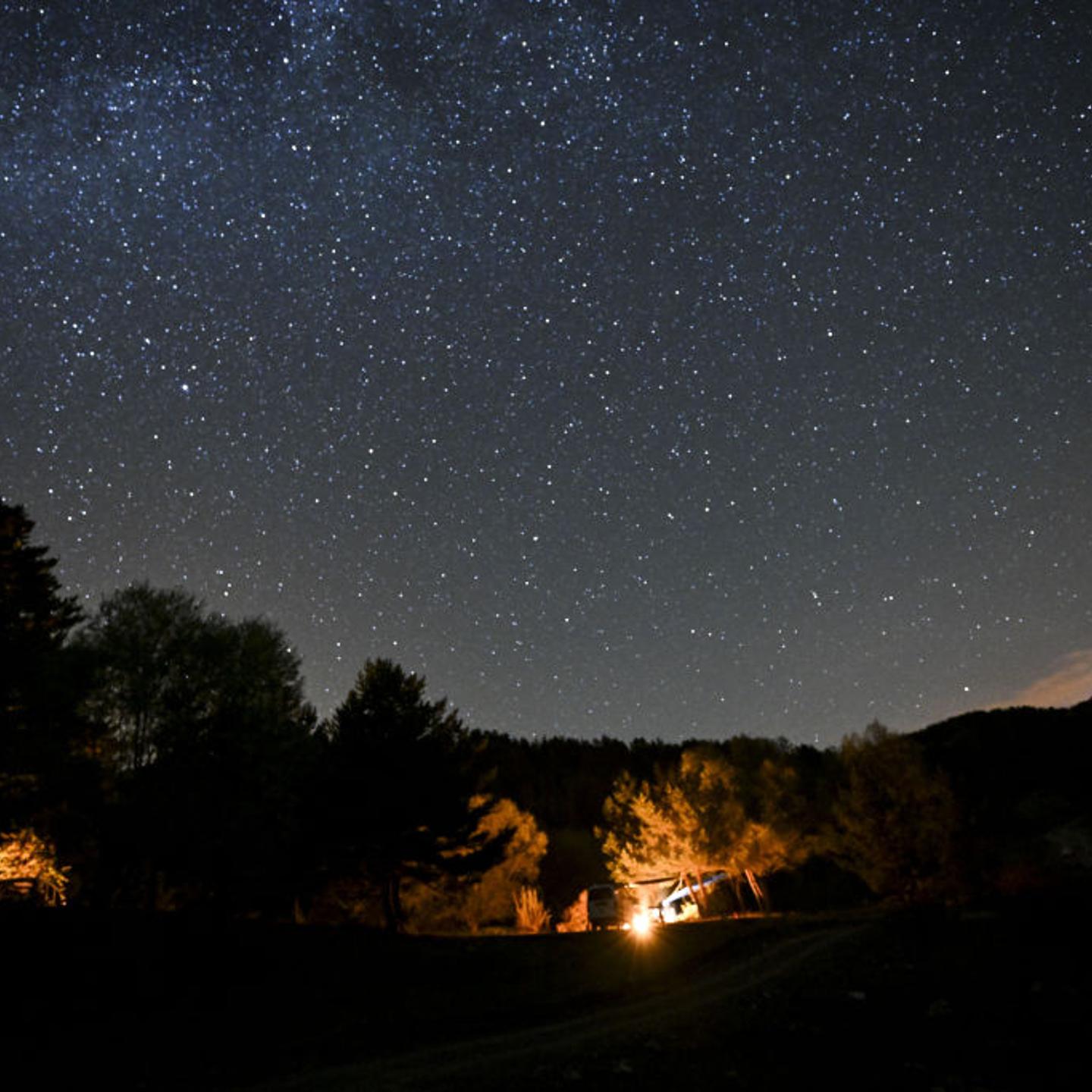 Starry night sky at Isik Mountain in Ankara