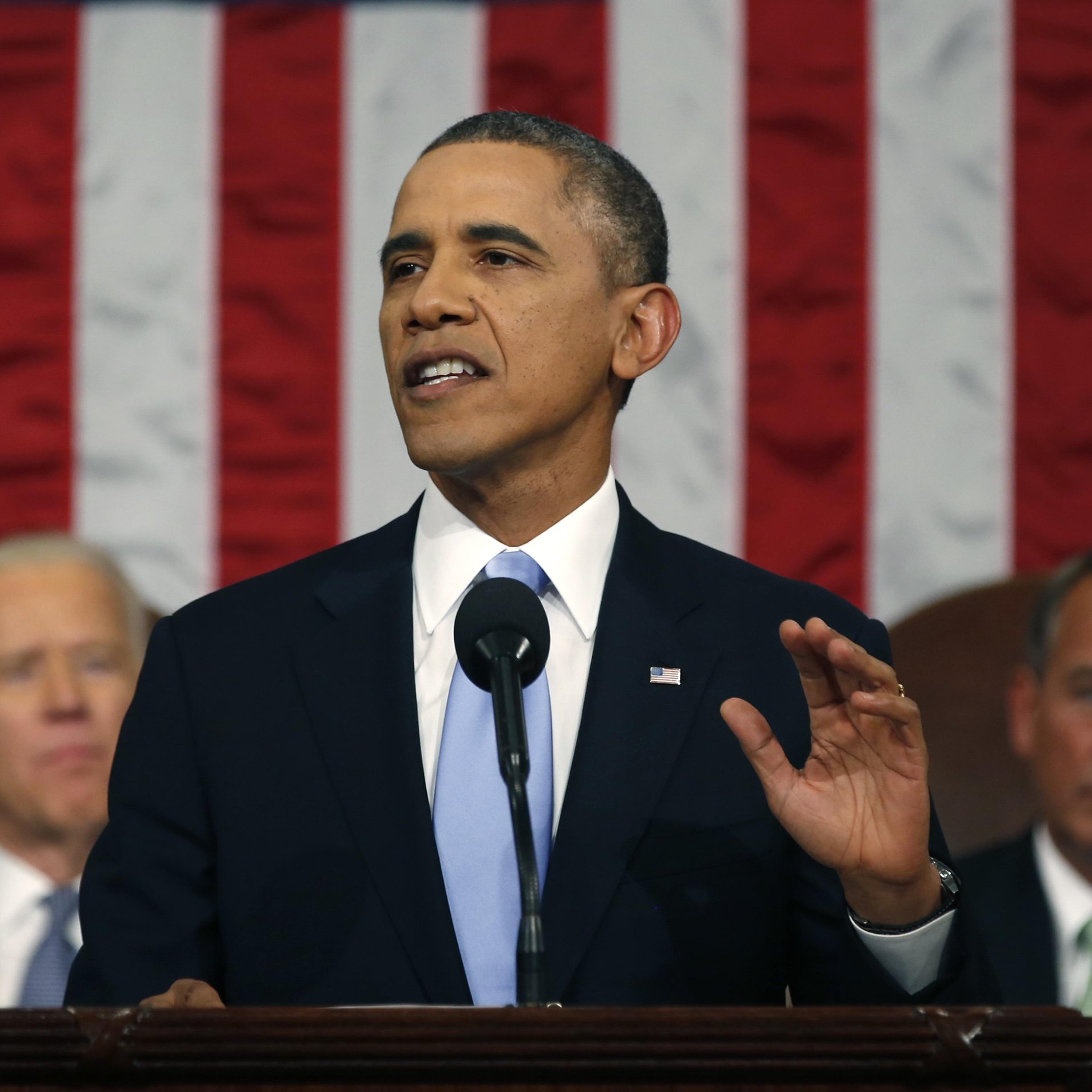 U.S. President Barack Obama delivers his State of the Union speech on Capitol Hill in Washington