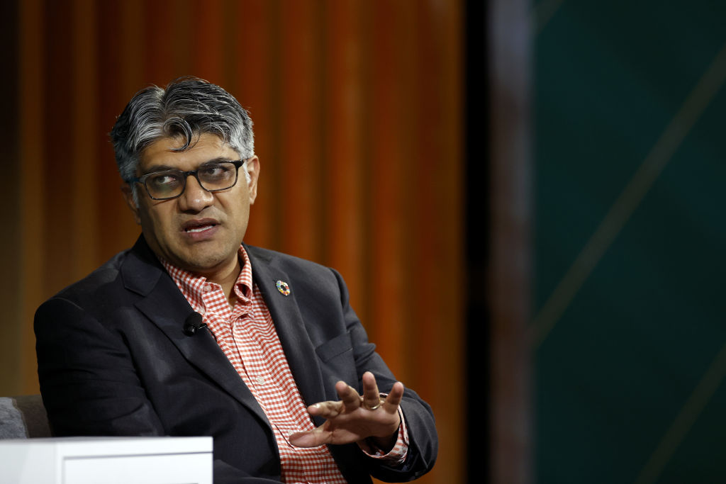 Jigar Shah, director of the loan office at the US Department of Energy, speaks during the 2023 CERAWeek