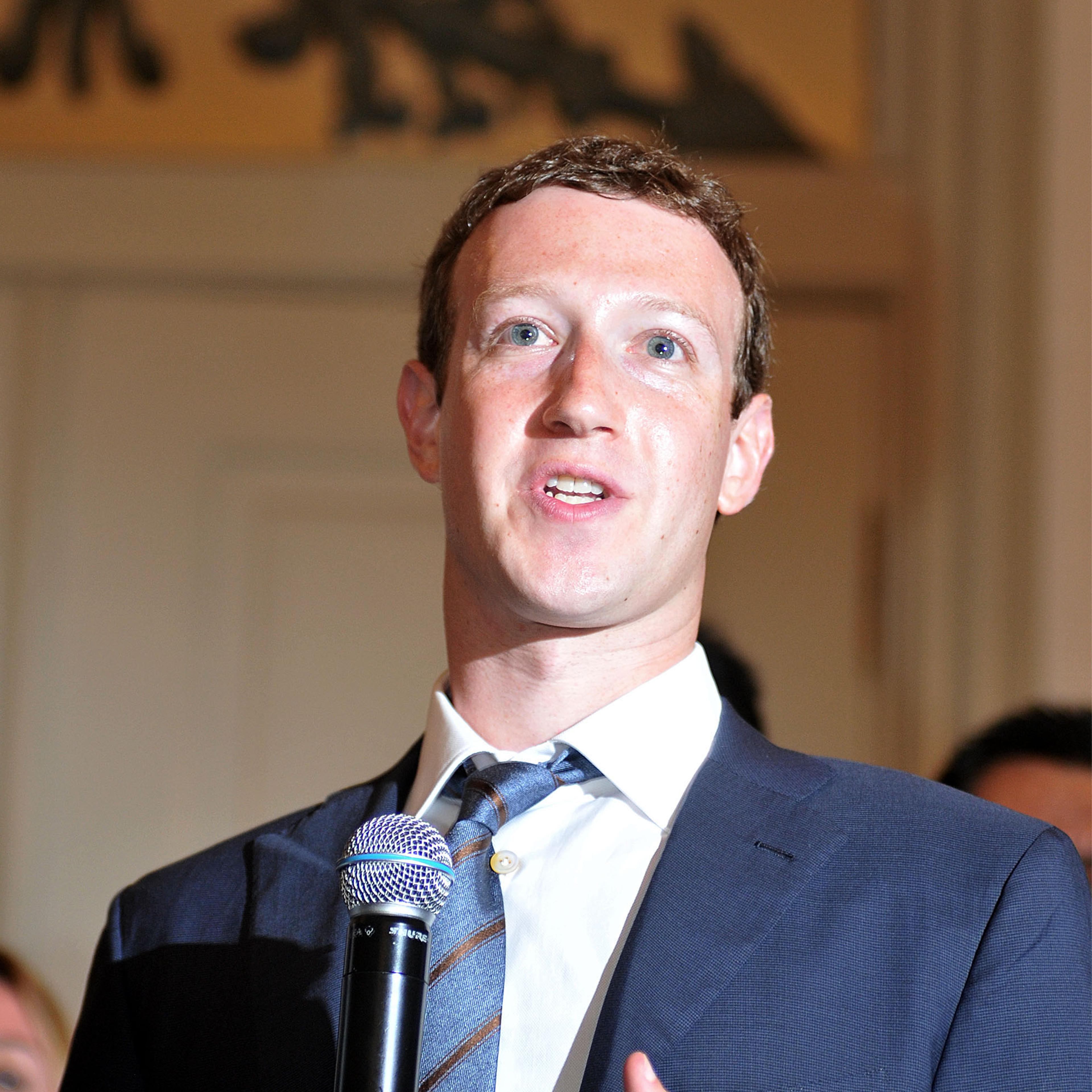 Facebook founder Mark Zuckenberg speaks to media after the meeting with Indonesian President-elect Joko Widodo in Jakarta, Indonesia on October 13, 2014.
