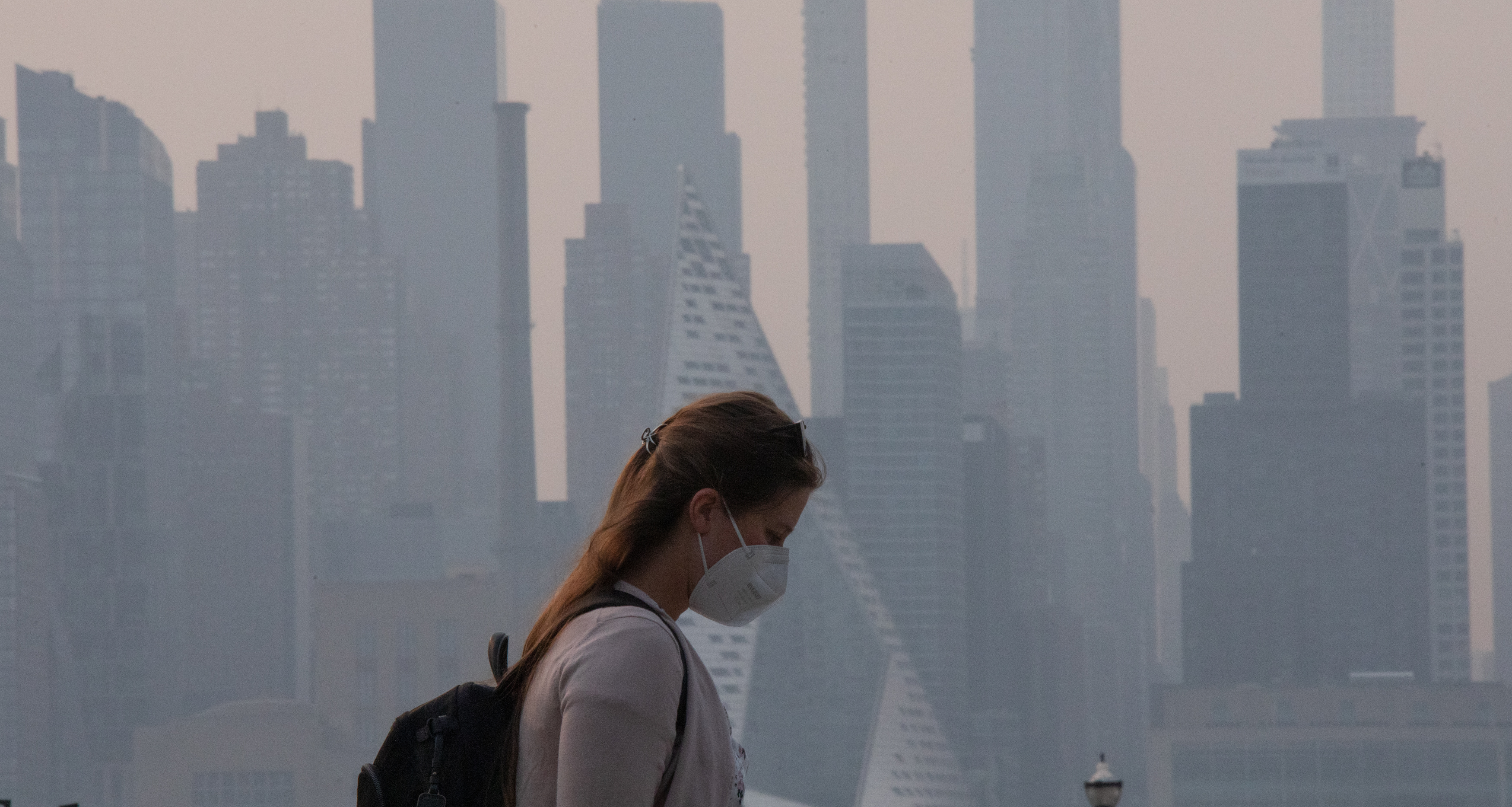 Smoky Sky In New York Due To Canadian Wildfires
