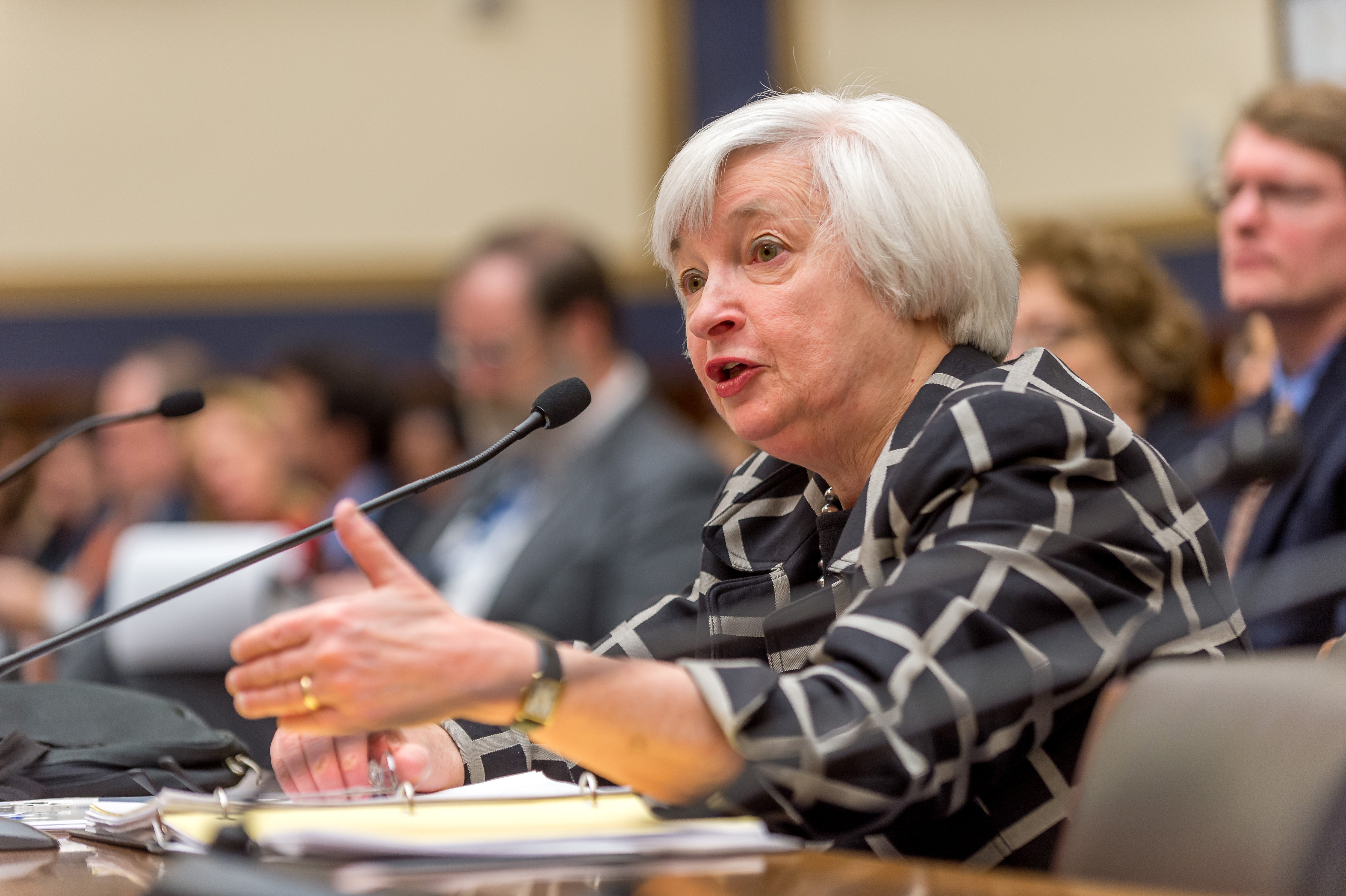 Janet Yellen makes her first appearance before Congress as the chair of the Federal Reserve