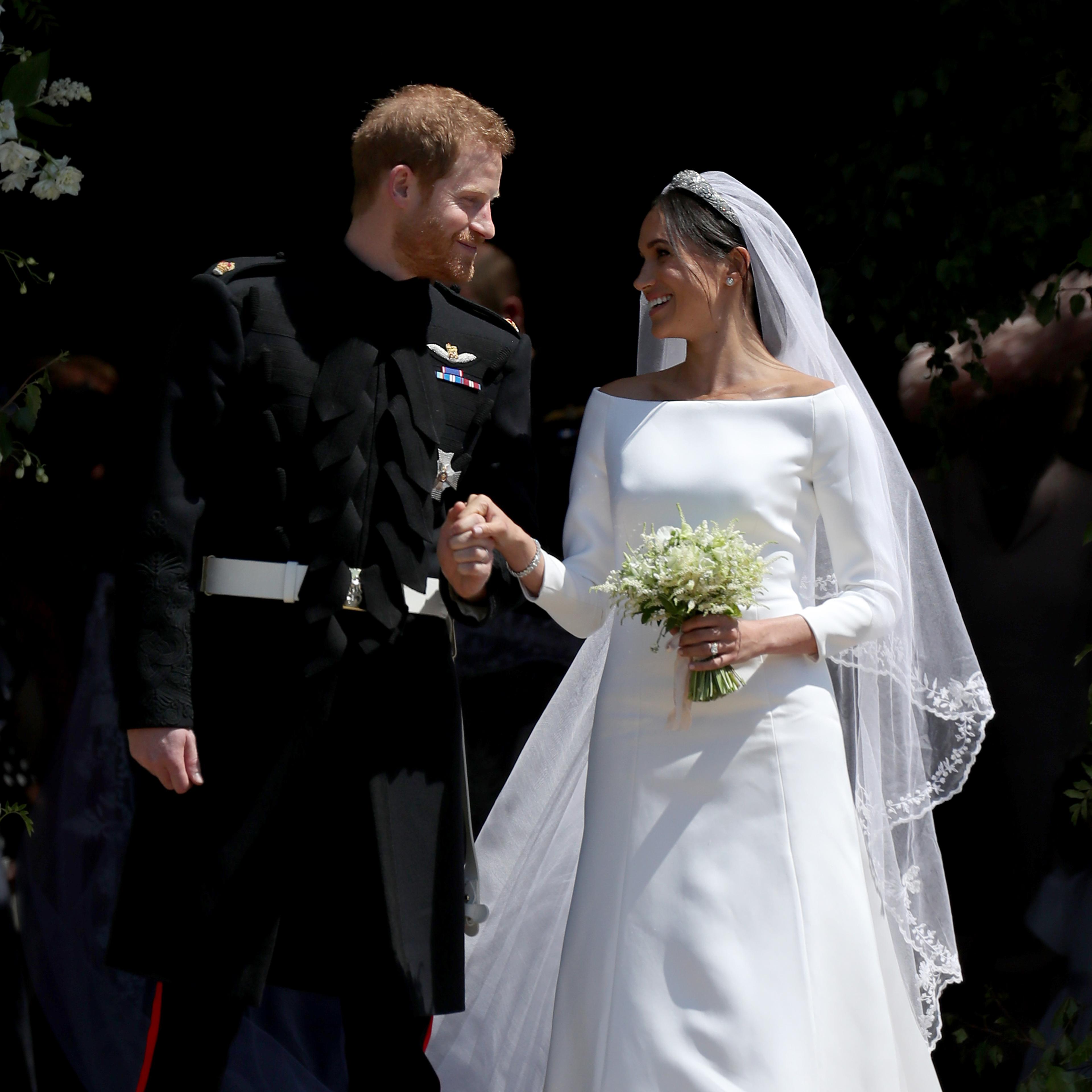 Royal wedding prince harry meghan markle leaving the chapel