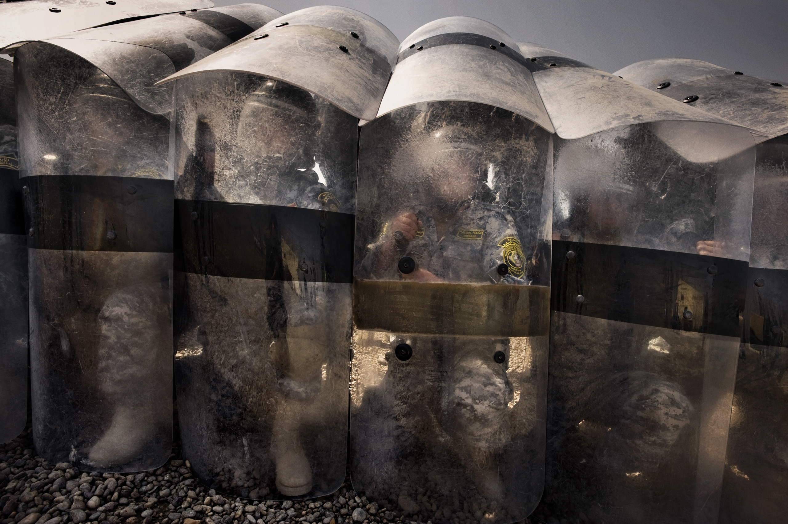 Iraqi policemen during a demonstration exercise for U.S. General Ray Odierno's visit at the training center at the Dublin camp in Baghdad, Iraq, March 4, 2009.