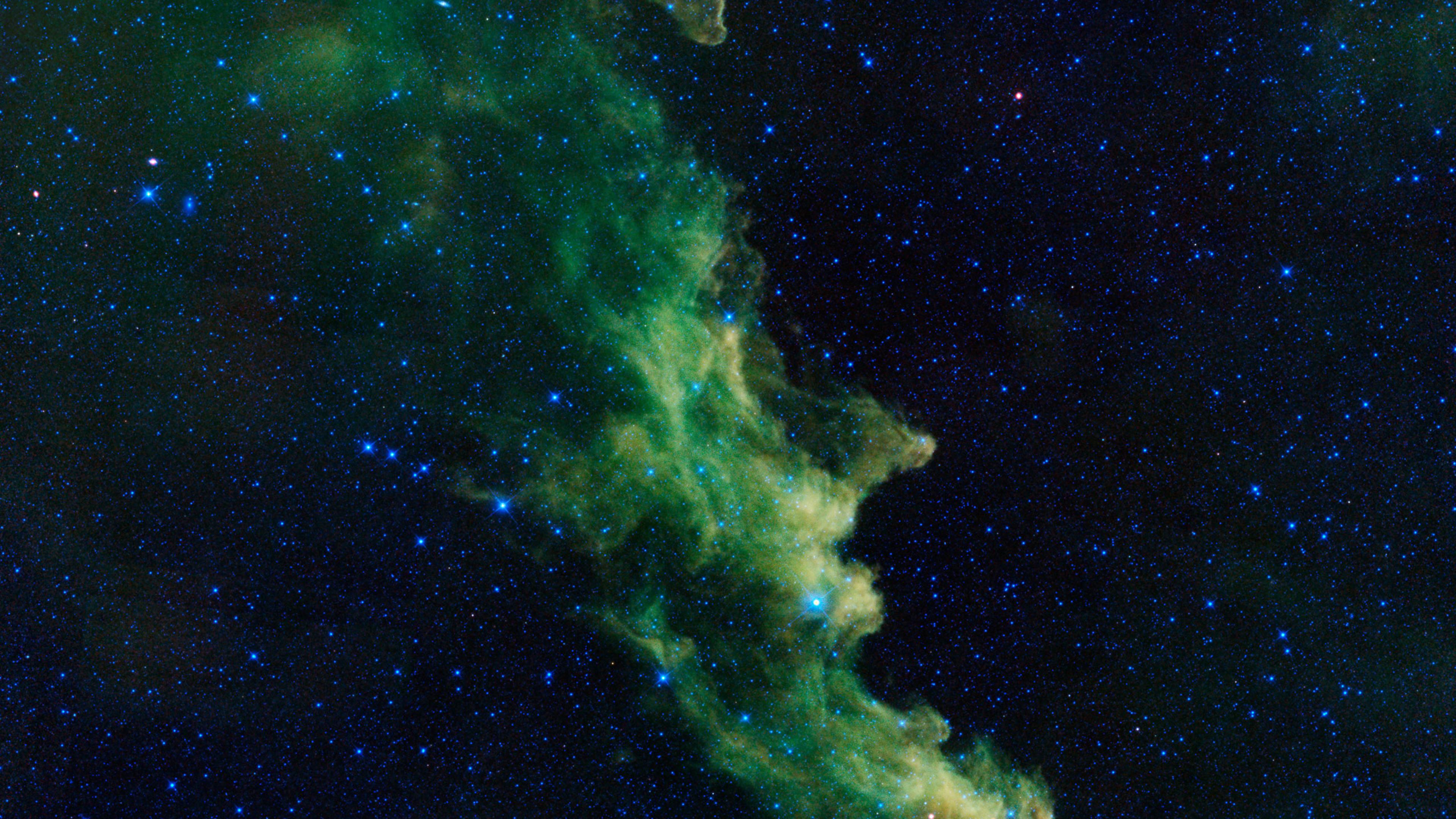 Witch Head' Brews Baby StarsA witch appears to be screaming out into space in this new image from NASA's Wide-Field Infrared Survey Explorer, or WISE. The infrared portrait shows the Witch Head nebula, named after its resemblance to the profile of a wick