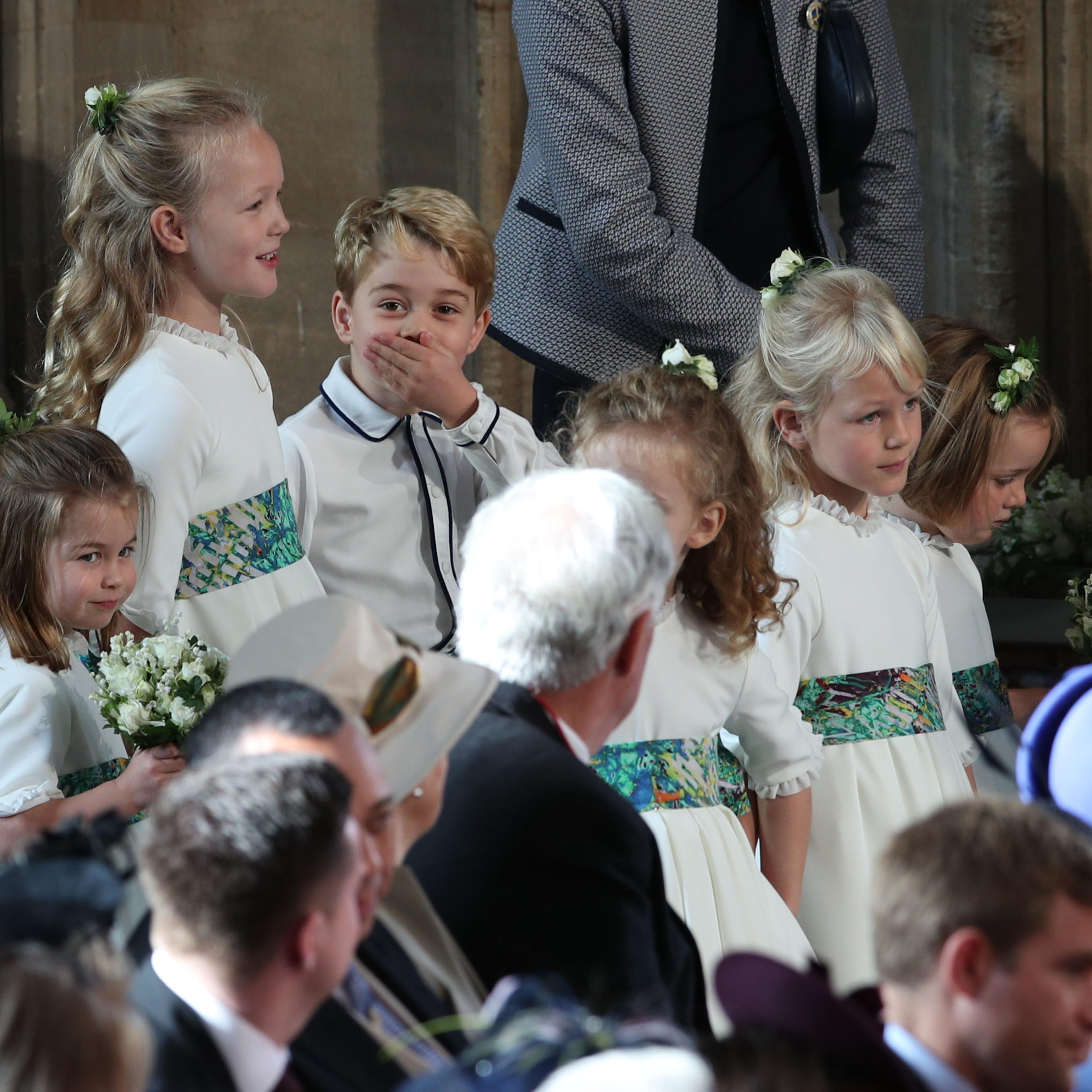 Prince George laughs at Princess Eugenie's wedding