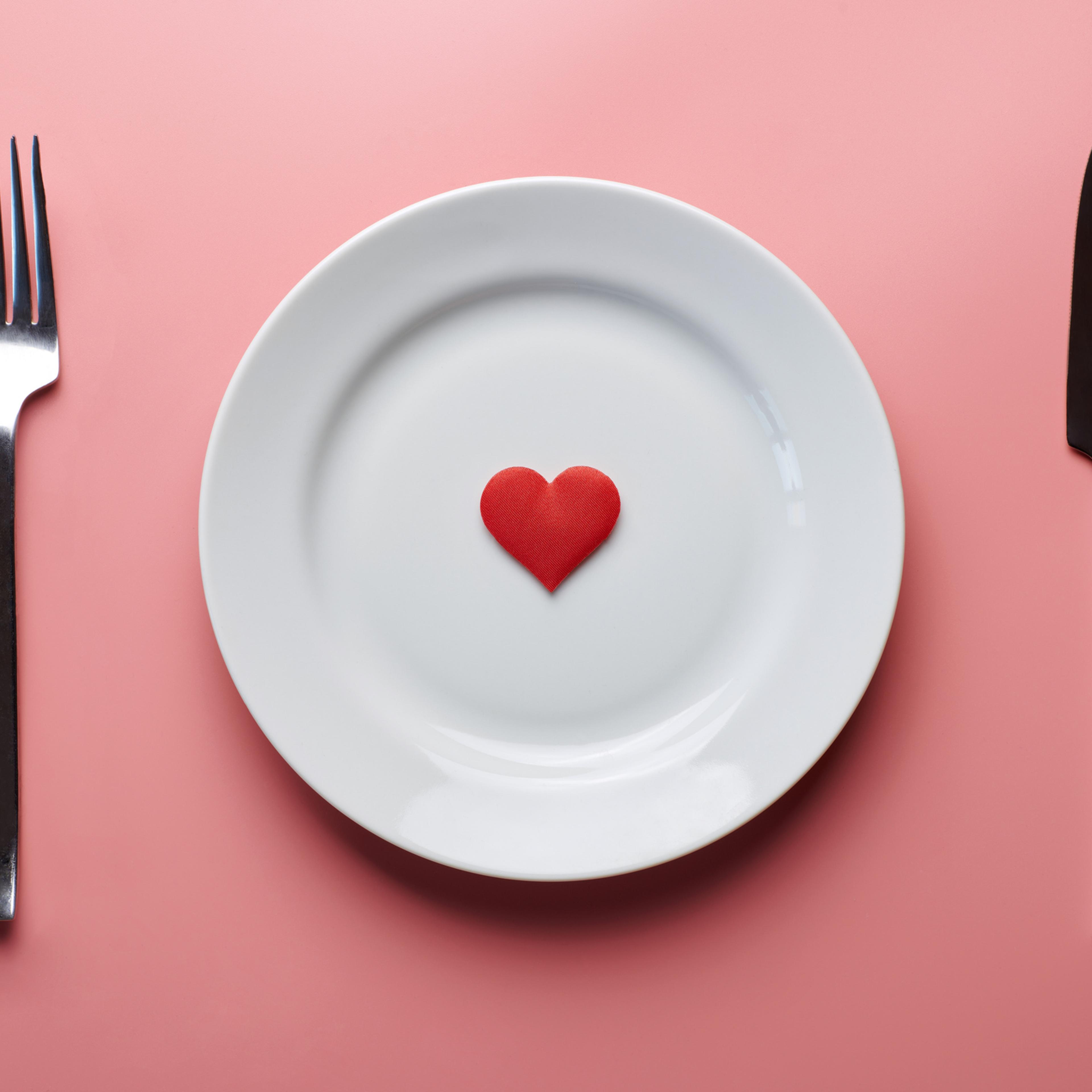 Heart on plate