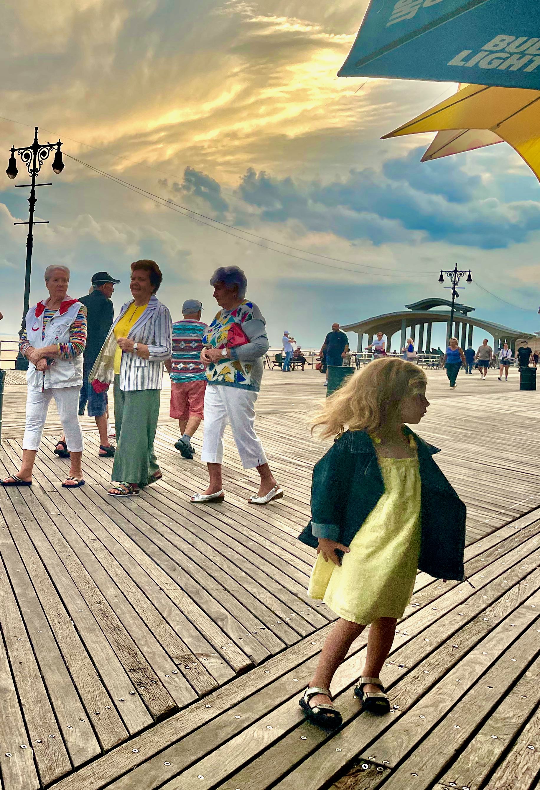 An after dinner stroll on Brighton Beach, Brooklyn, NY