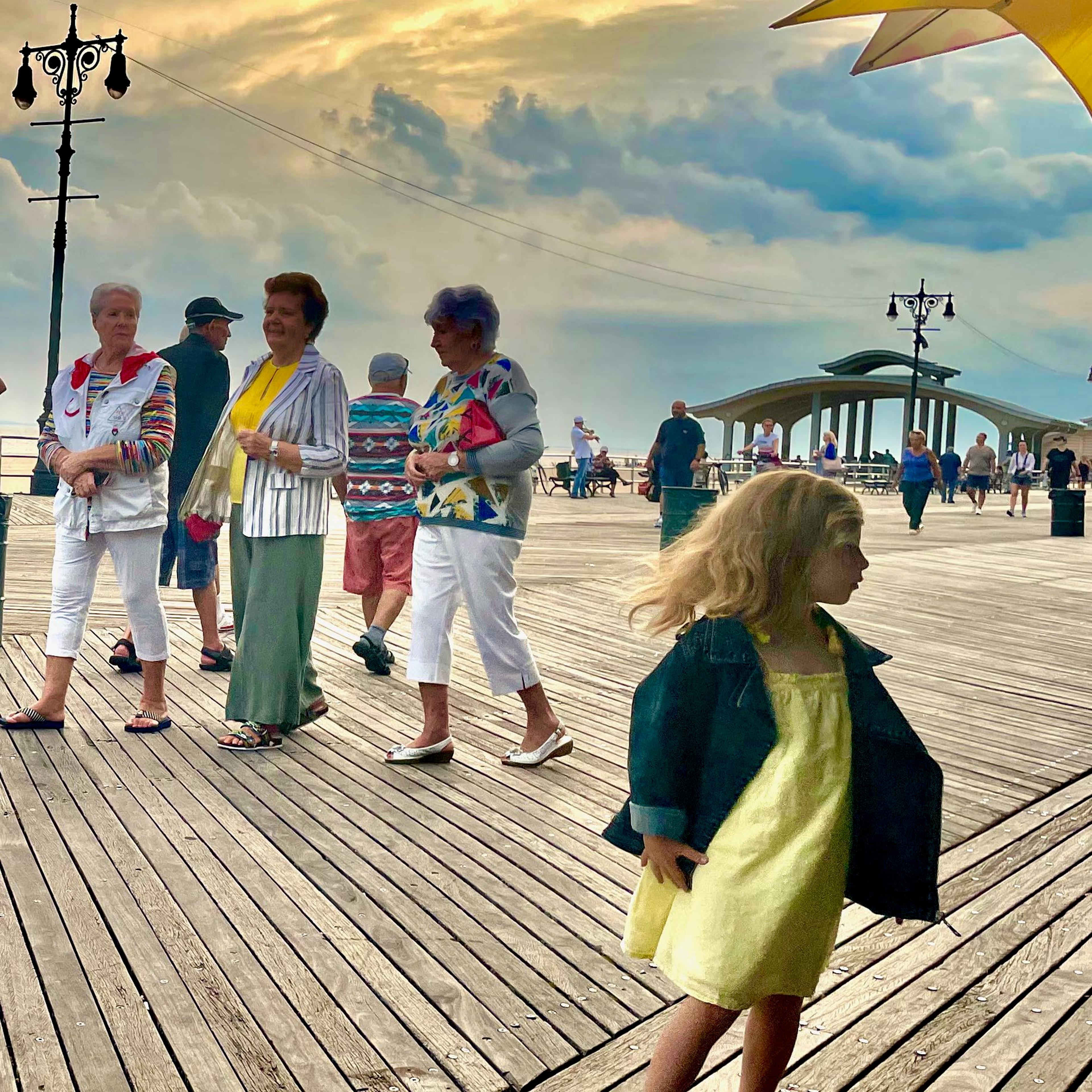 An after dinner stroll on Brighton Beach, Brooklyn, NY