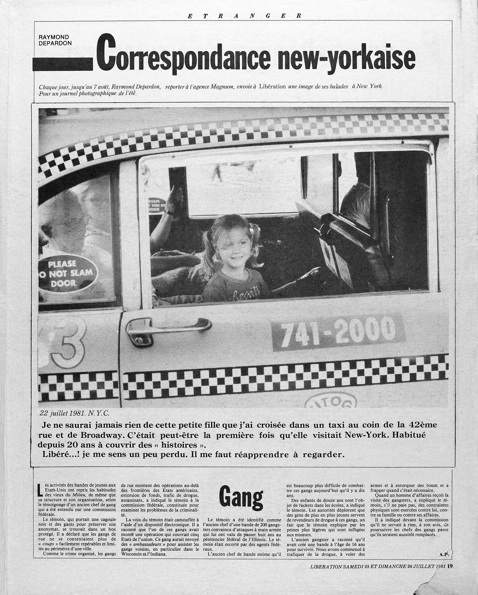 A photograph from Raymond Depardon's 1981 assignment