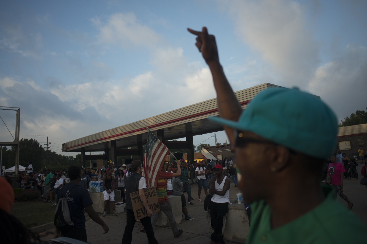 Ferguson Protests Stay Peaceful for the First Night Since Shooting